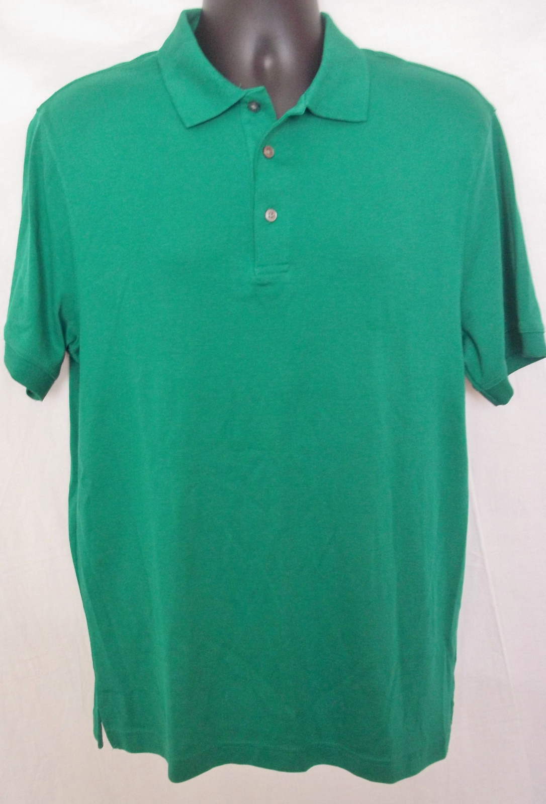 Van Heusen NEW Mens Solid Green All Cotton Polo Golf Shirt Smooth Feel