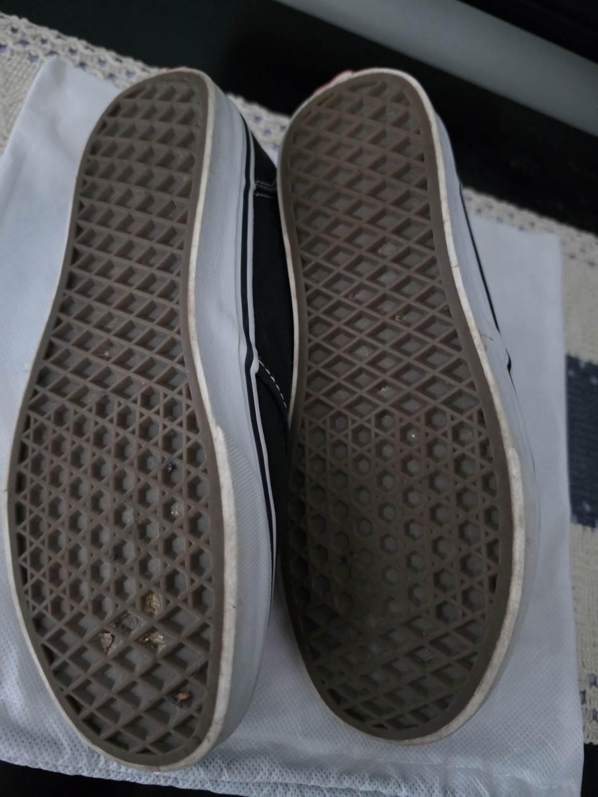 Vans Authentic Off The Wall Black White Classic Canvas Shoes VN000EE3BLK W8 M9.5