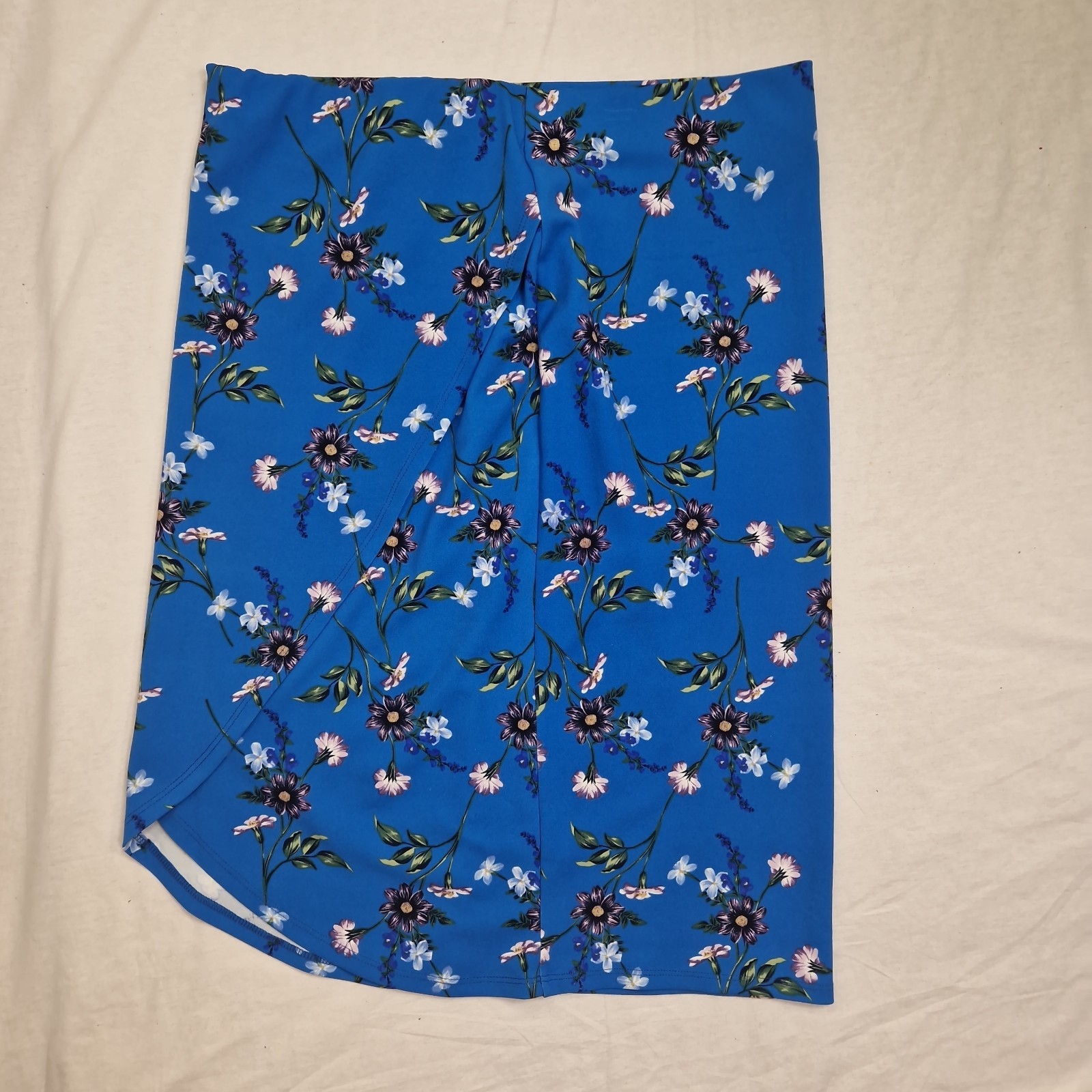 Envy Womens Wrap Skirt Floral Stretch Jersey Blue Size UK 16 Length 27in