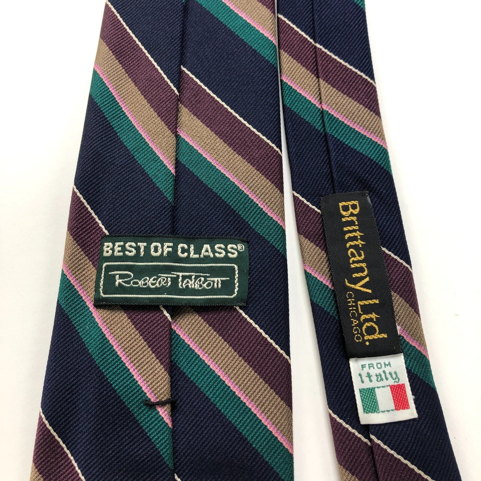 Robert Talbott Best of Class 100% Silk Neck Tie Men’s Striped 3″ / 56 In