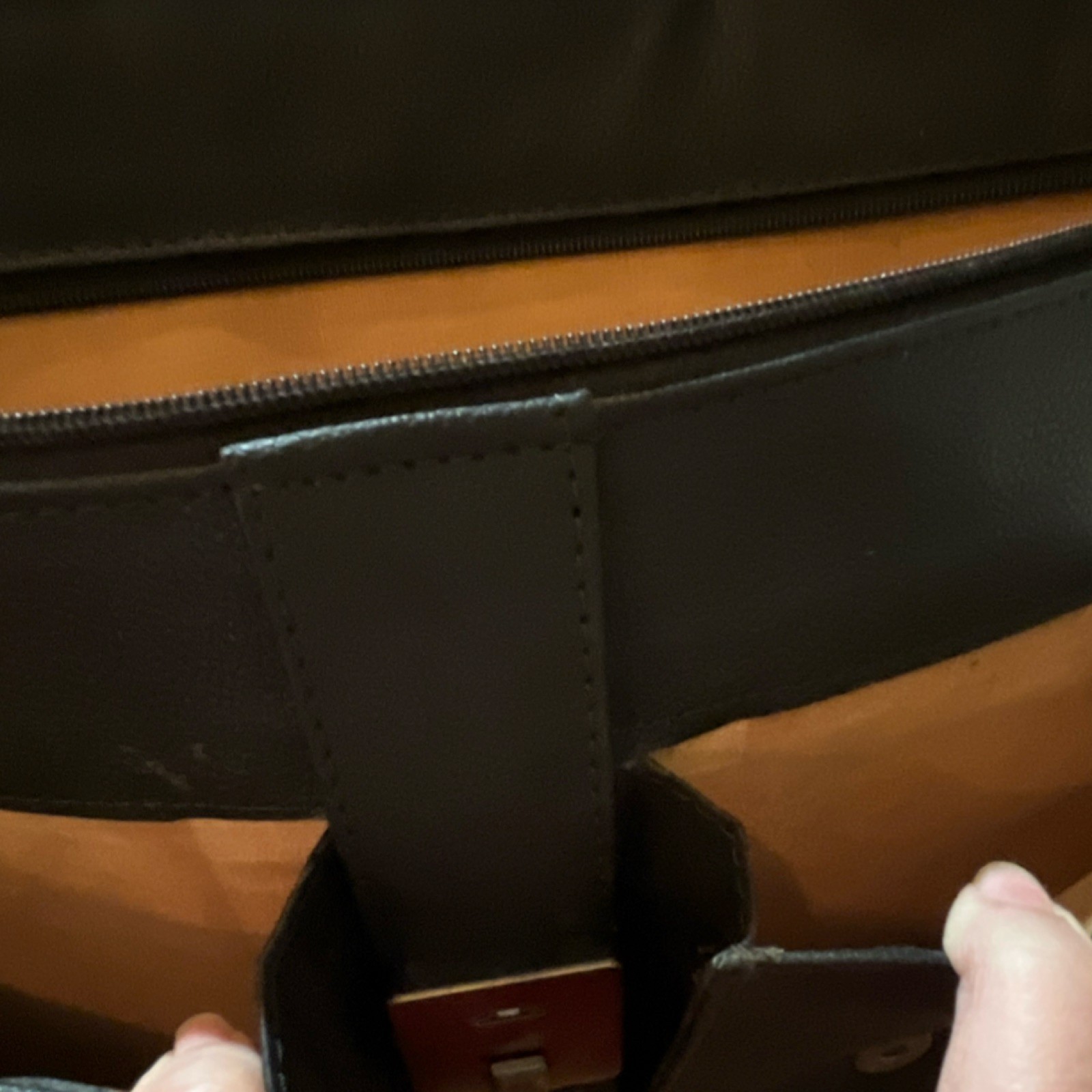 Leather bag with Buckle Zip Push Lock Detachable Strap Inner Outer Pockets
