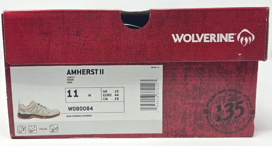 Wolverine Amherst II 2 Men CarbonMax Toe Safety Work Sneaker Shoes Khaki 11