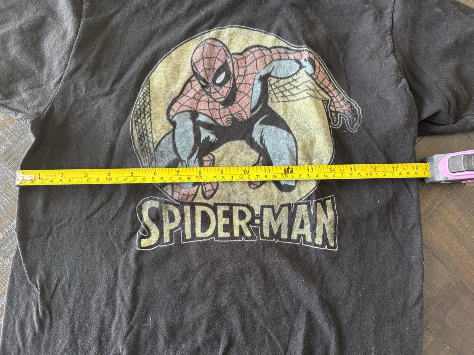 Womens Black Spider-Man Marvel Logo Graphic Crew Neck T-Shirt Short Sleeve M