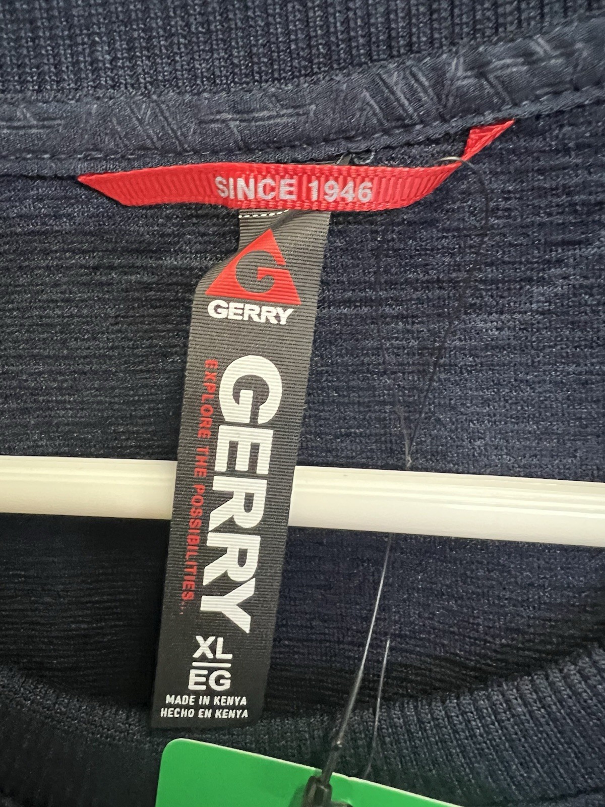 Gerry Mens Textured Crew Sweatshirt Navy Blue Long Sleeve XL 1900993 NEW