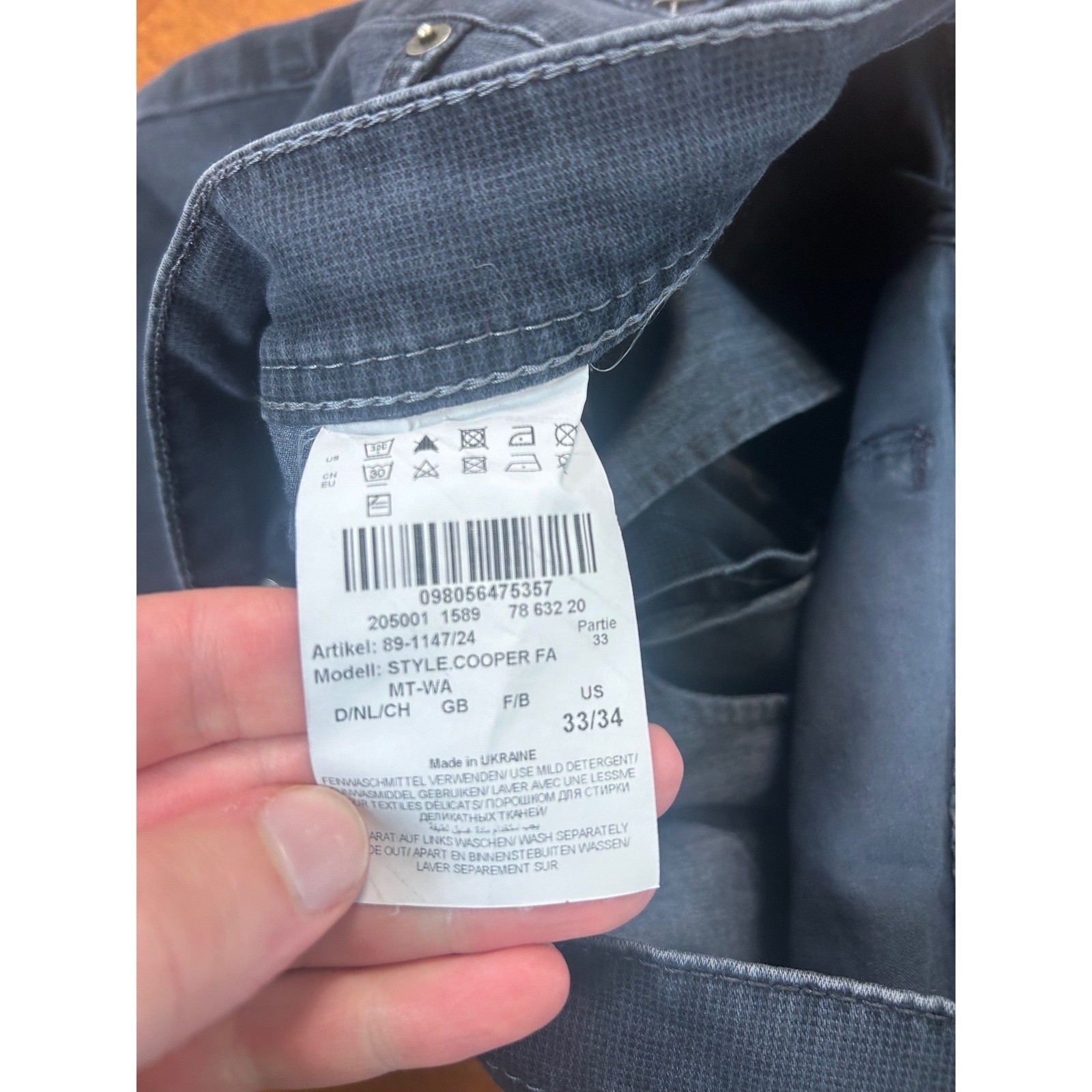 Brax Cooper Fancy Regular Fit Pants Mens 33×34 Blue Textured Straight Leg