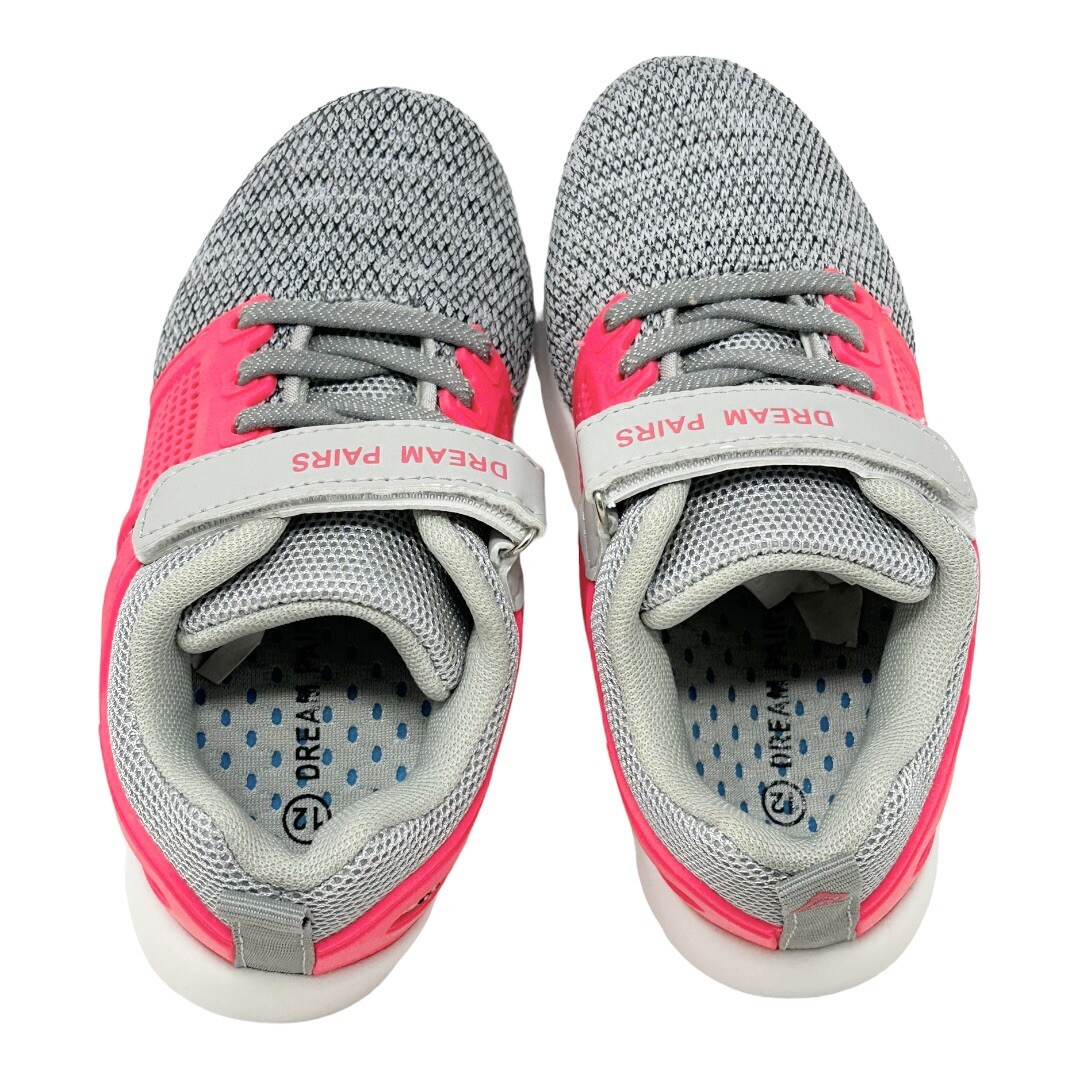 Dream Pairs Little Girl Fabric/Plastic Upper w/Strap Grey/Pink Size 12