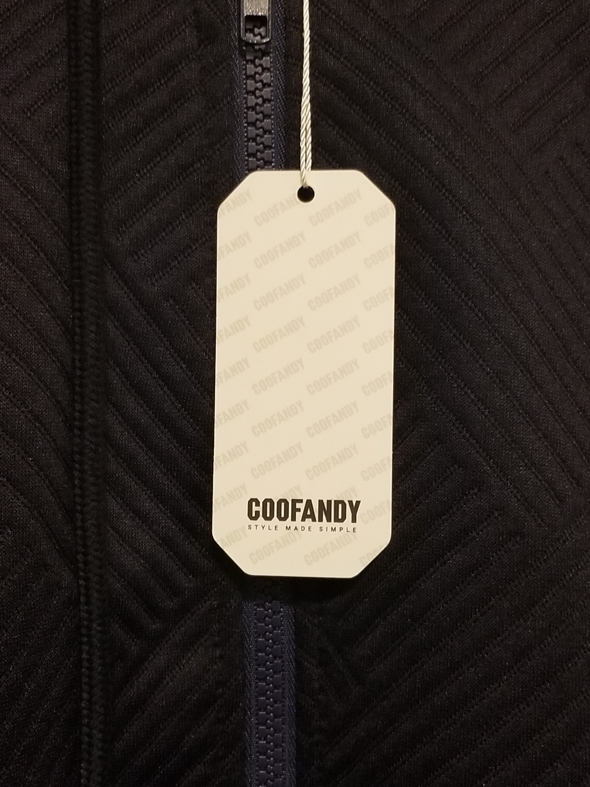 COOFANDY Full Zip Lightweight Jacket XL Blue Drawstring Outerwear Pockets Ribbed