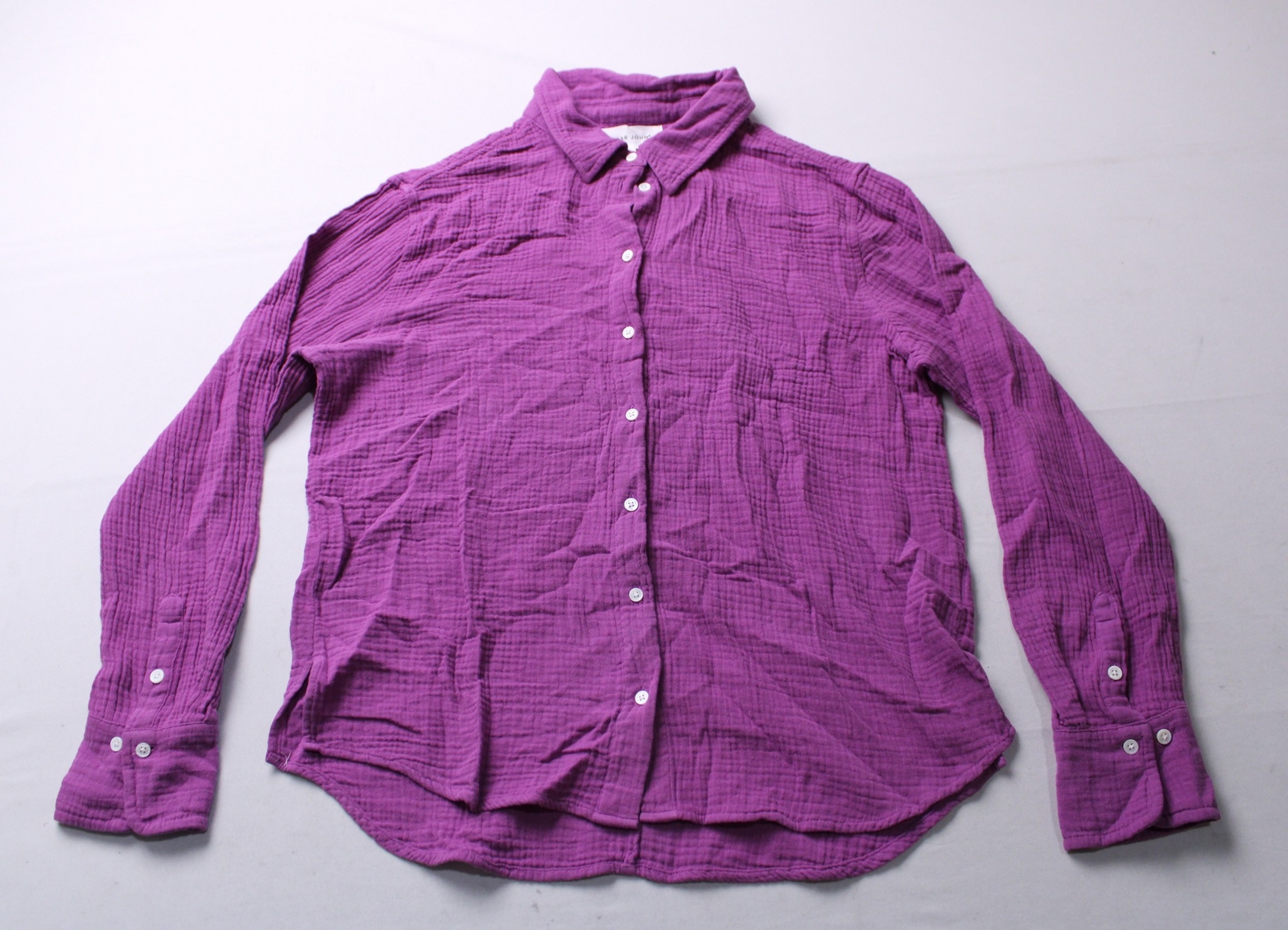 Dear John Women’s Gaia Button Up Poplin Shirt EJ3 Cattleya Orchid Medium NWT