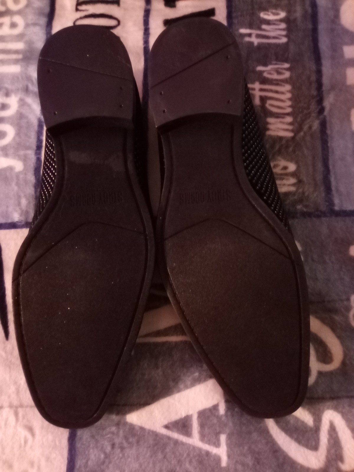 Stacy Adams Men’s Black Leather Slip-On Dress Loafers Almond Toe 11.5 Worn Once