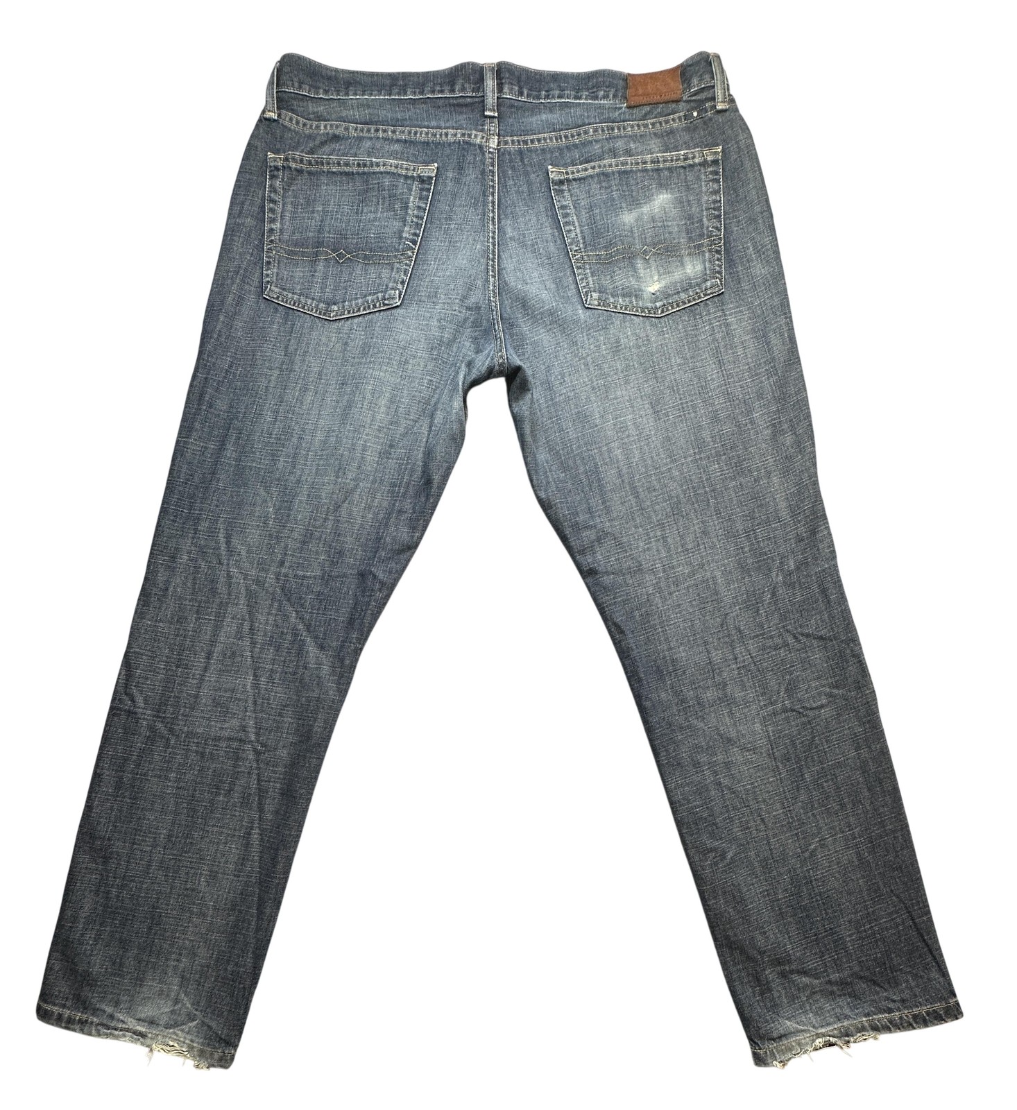 Lucky Brand 221 Original Straight Jeans Mens 38×30 (39×29) Blue Distressed Denim