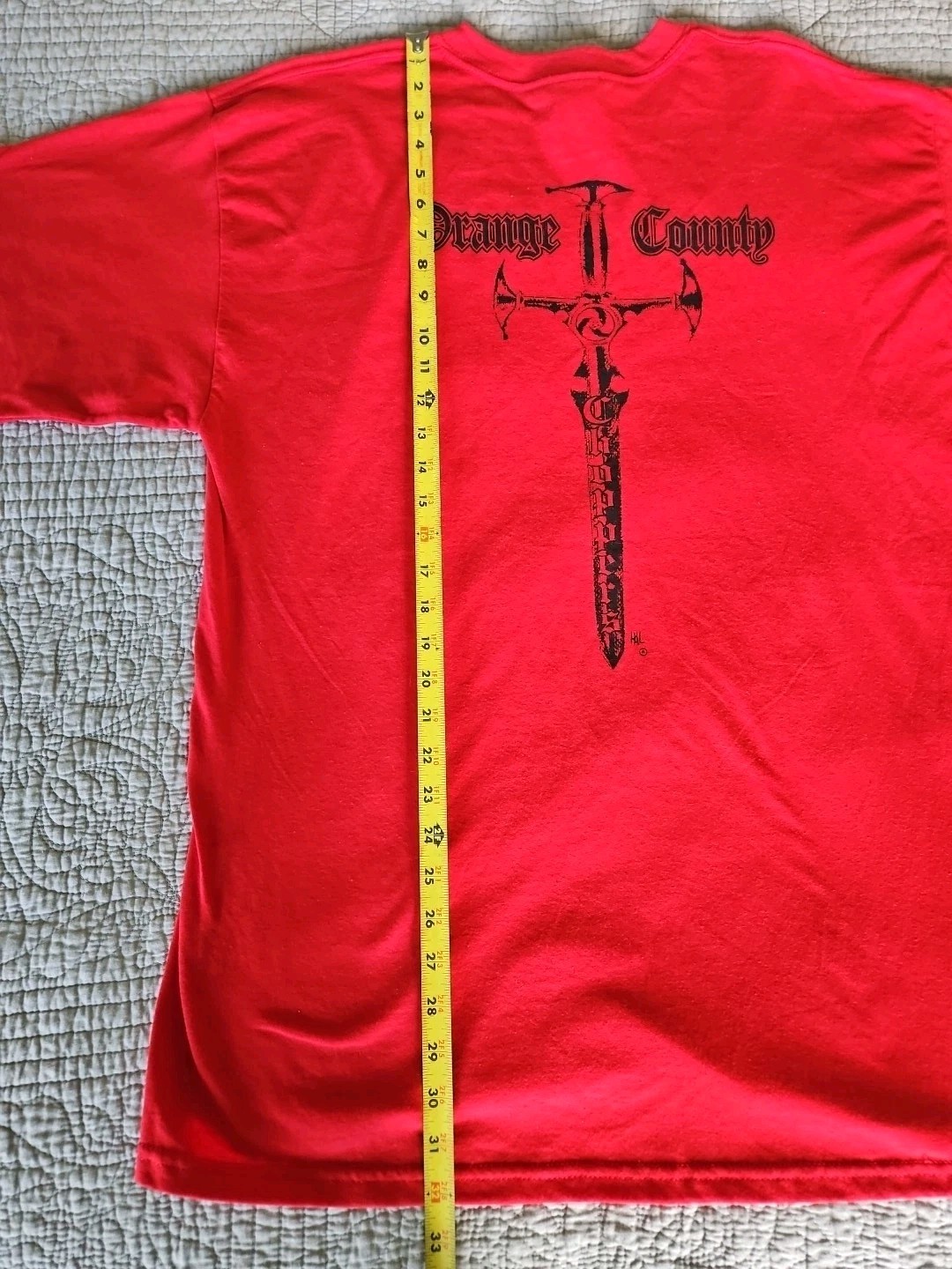 Vintage Y2K Red Shirt Mens XL Orange County Choppers Sword Motorcycle Biker Logo