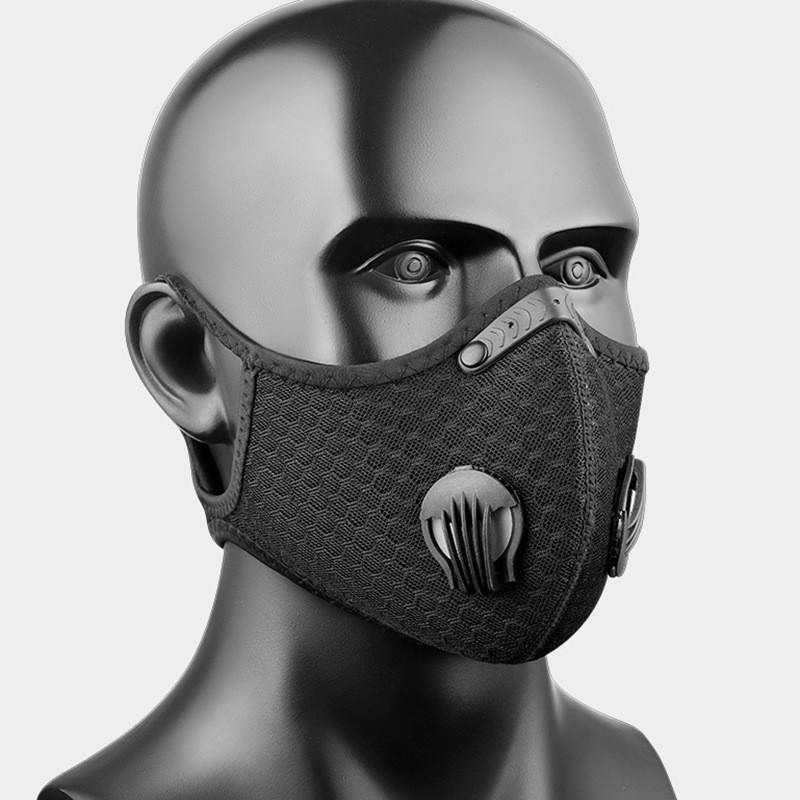 Face Mask with Active Carbon Filter Breathing Valves Reusable Cycling Sport Mesh