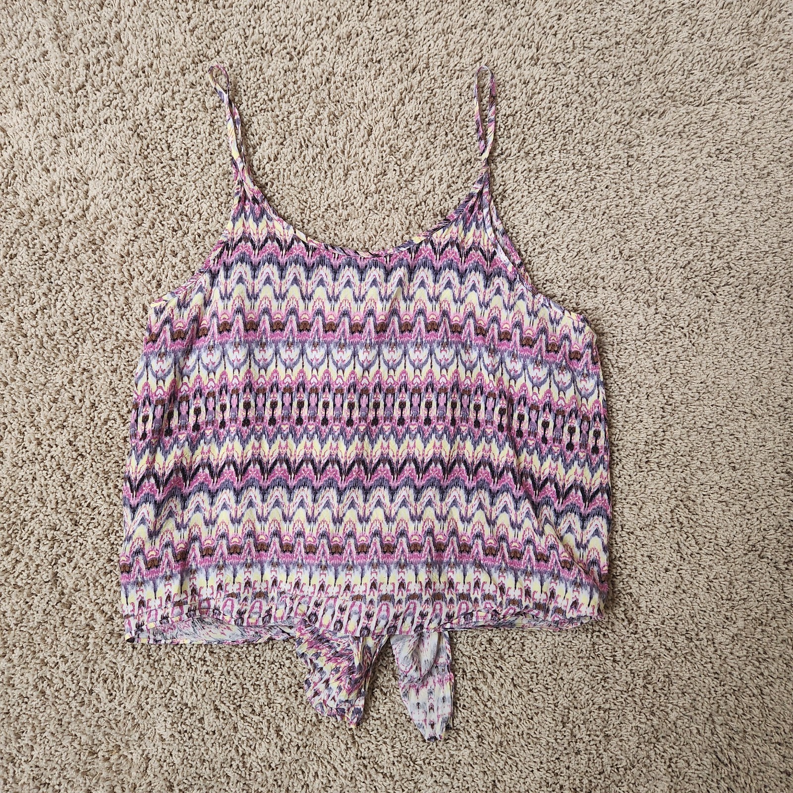 Victoria’s Secret Ikat Print Tie Front Tank Cami Size L