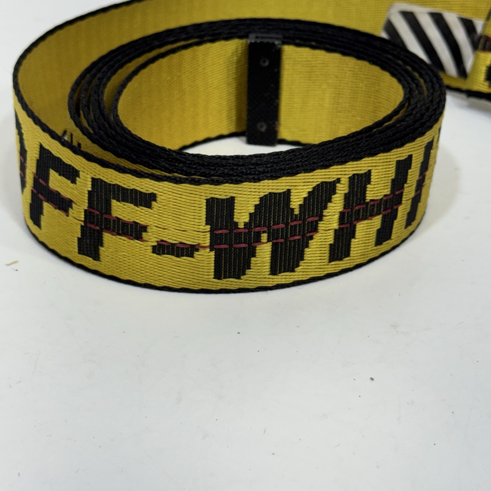 Off-White Industrial Belt Men’s Yellow Black Nylon Adjustable 78 inch