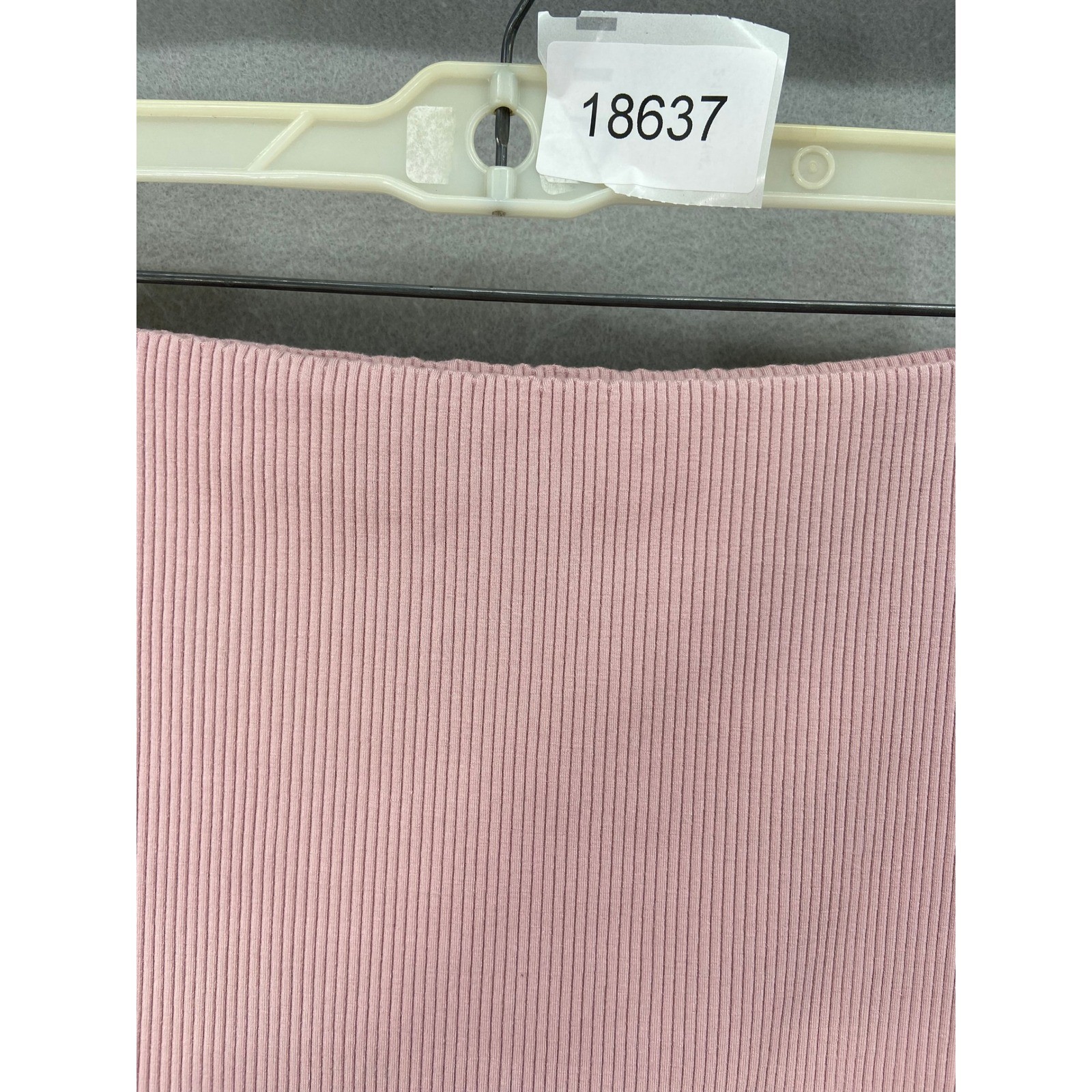 Lulus Skirt Sz XL Ribbed High Waist Midi Skirt Rose Pink Stretch High Slit