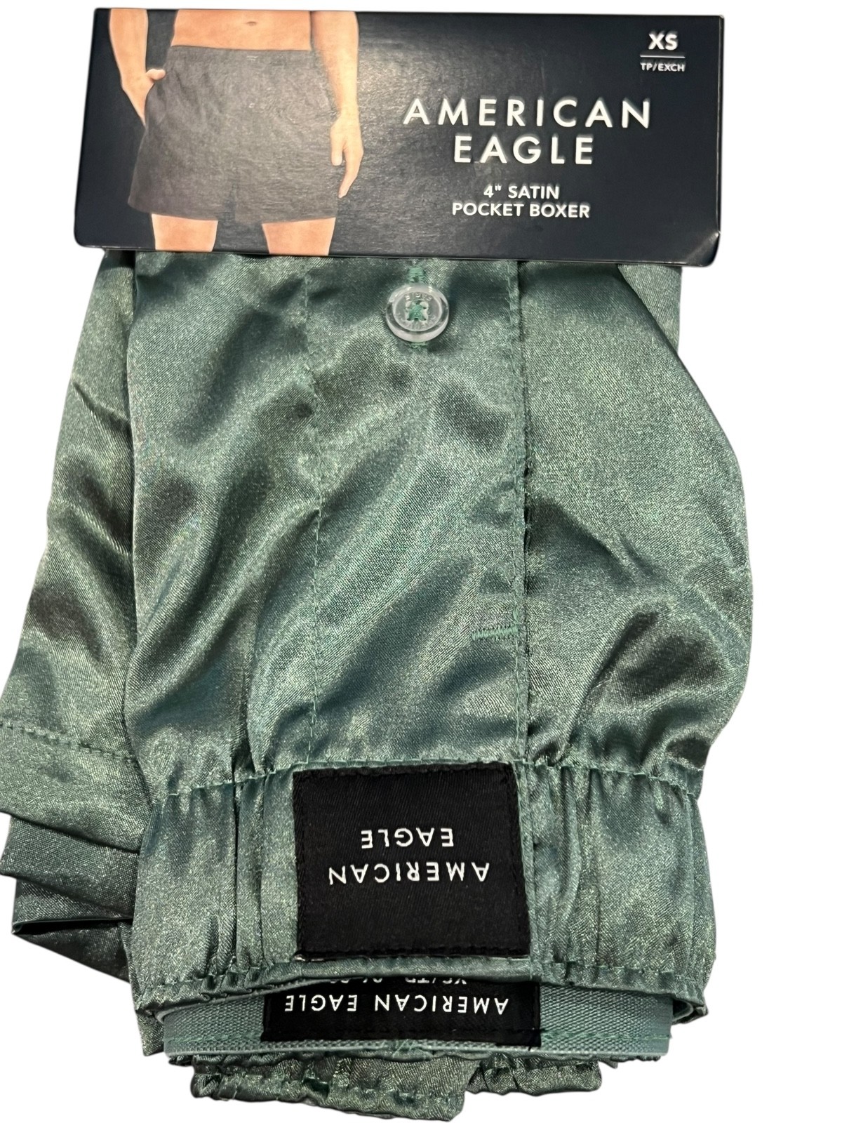 NWT AMERICAN EAGLE Satin Pocket Boxer Sz XS-S-M-XL Green #85