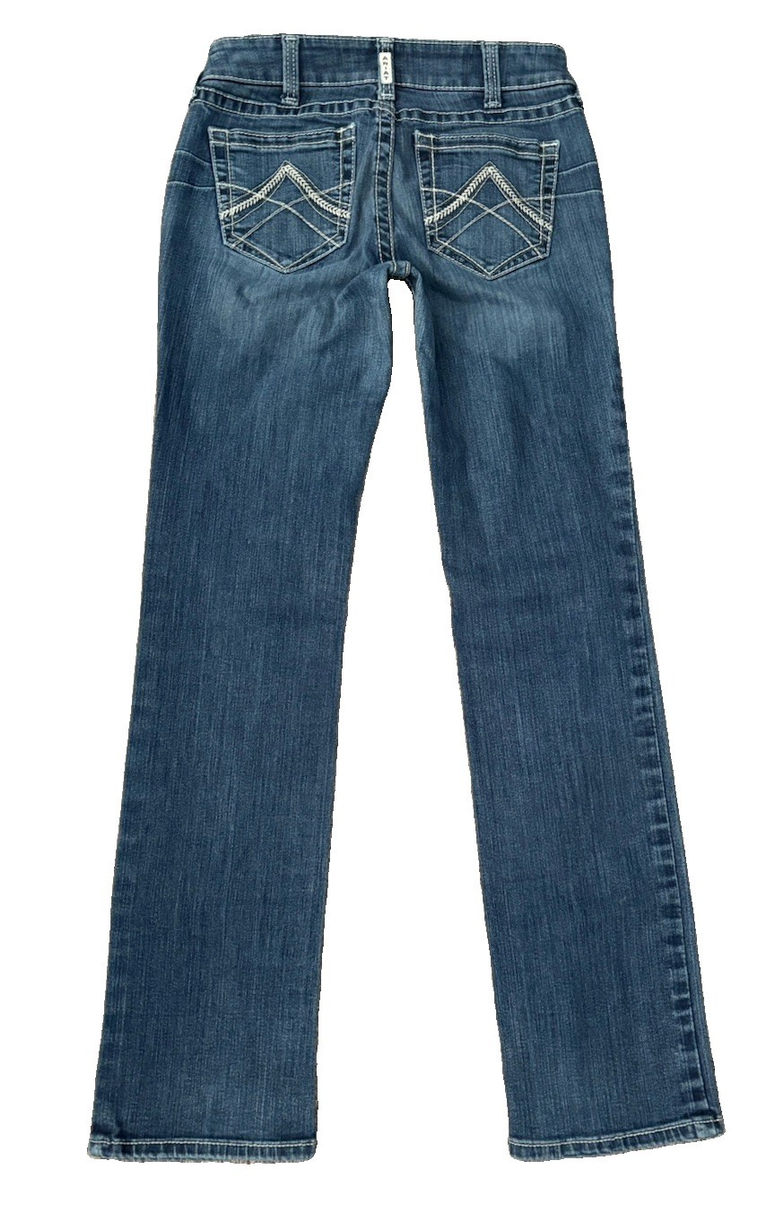 Ariat REAL Womens Jeans Straight Leg Icon Womens 30×33.5 Ocean Stretch Low-Rise