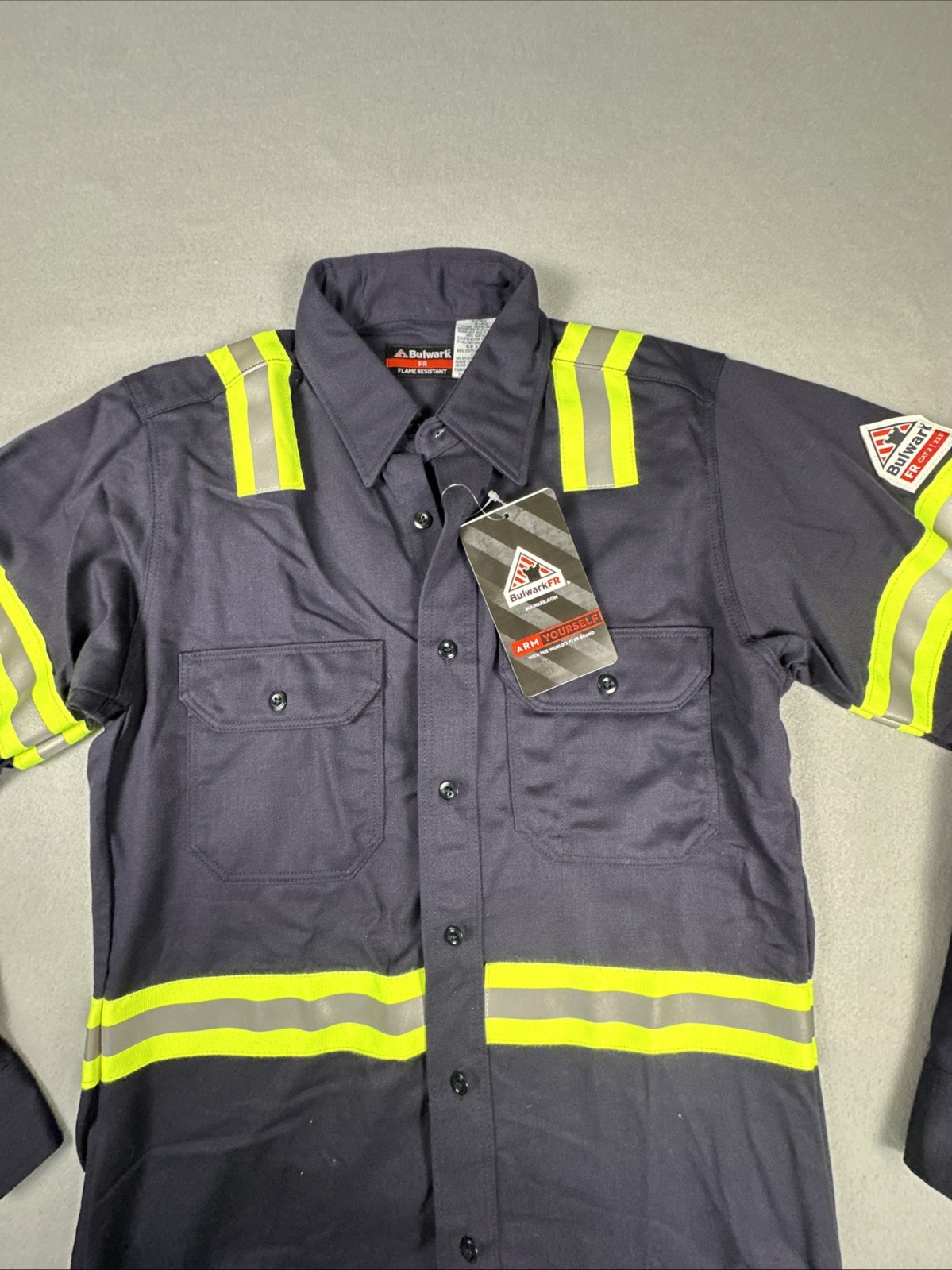Mens Bulwark FR Cat2 2112 Flame Resistant Hi Vis Reflective Work Shirt S-RG