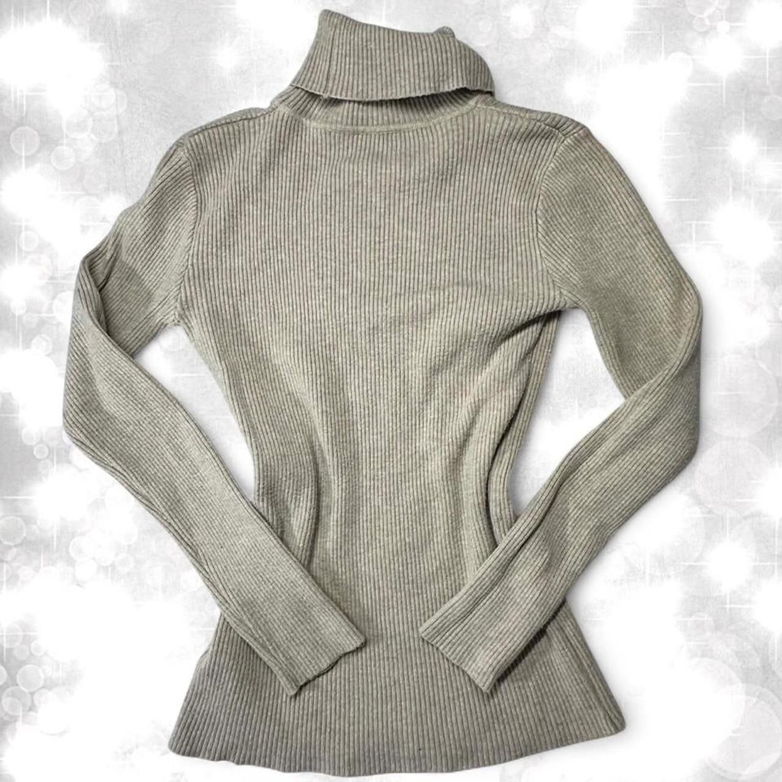 Minimalist Ribbed Beige Style Turtle Neck Long Sleeve Top