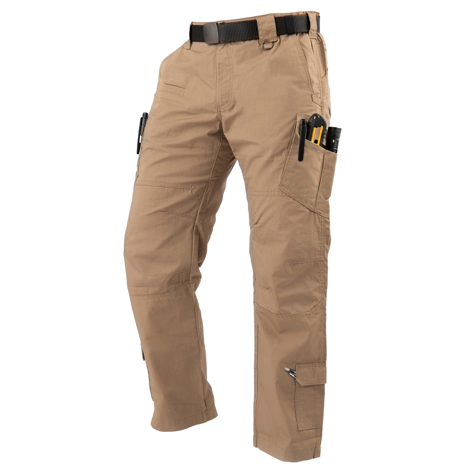 Tactical Cargo Pants for Men Tough Ripstop, Water-Resistant EDC Pants 9-Pocket