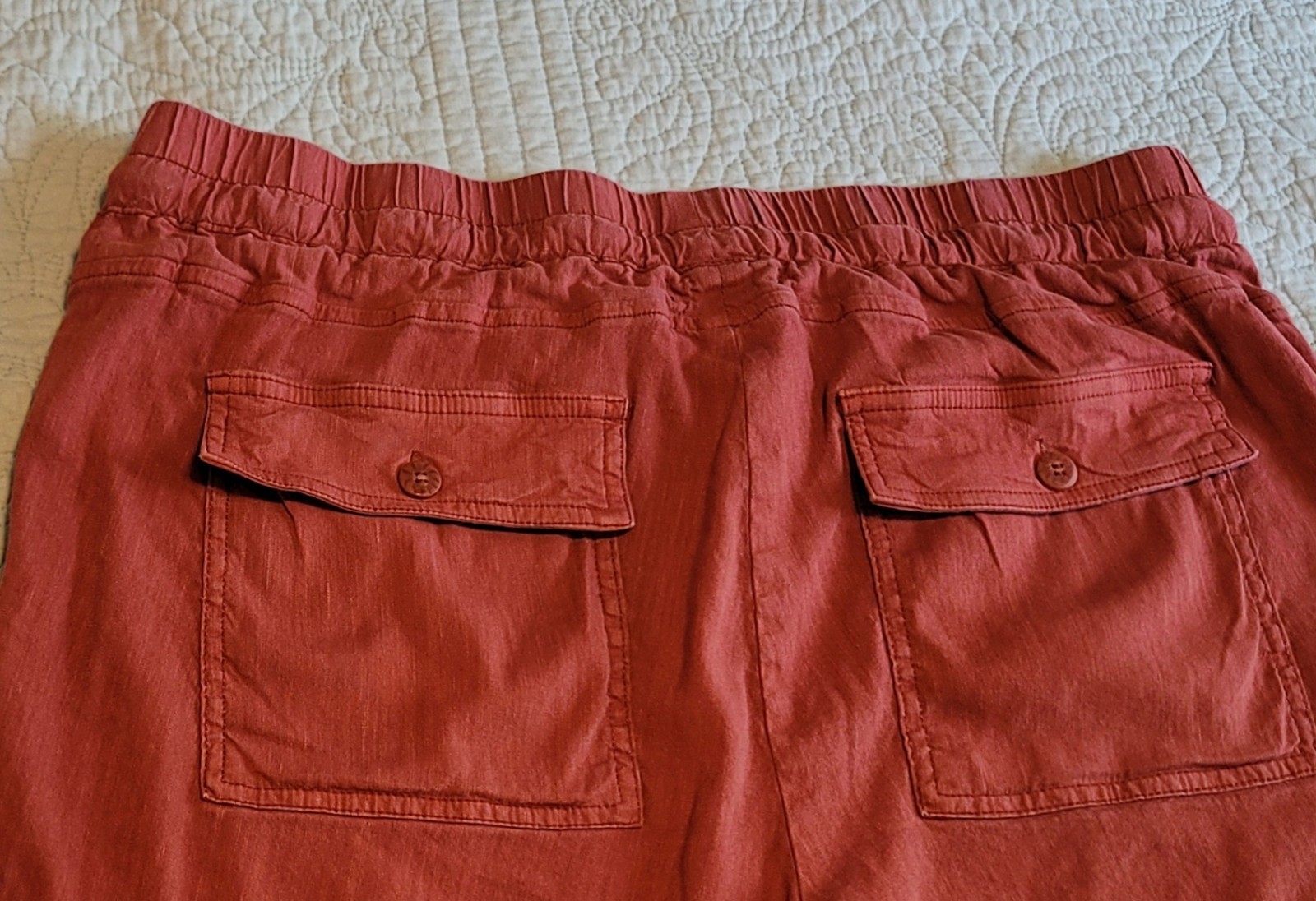 Kut From The Kloth Womans Paper Bag Pants/ Full Length/Size L/Dusty Pearl Pink