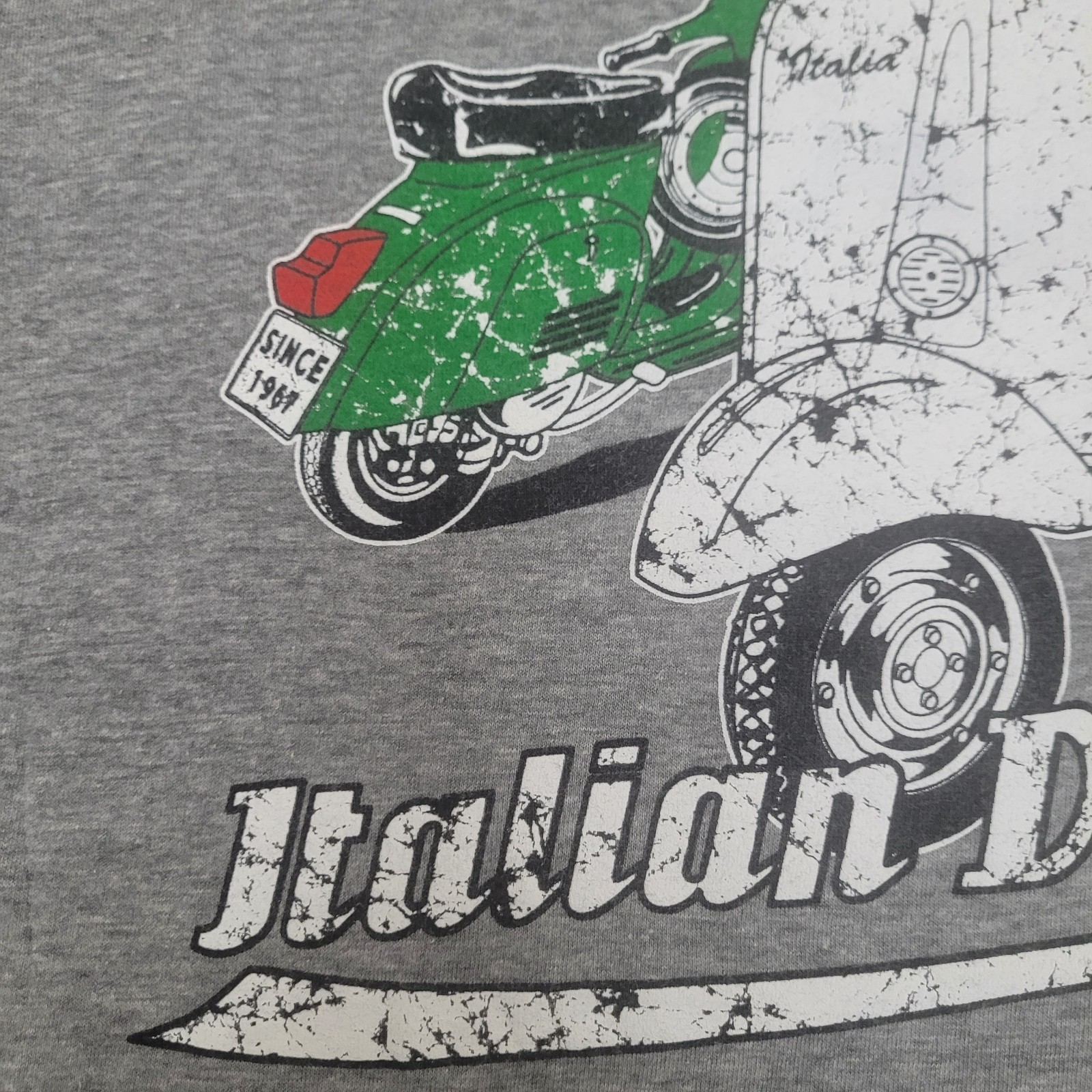 Italian Design Medium Vespa Scooter T-Shirt Zesus Firenze Stylized In Italy