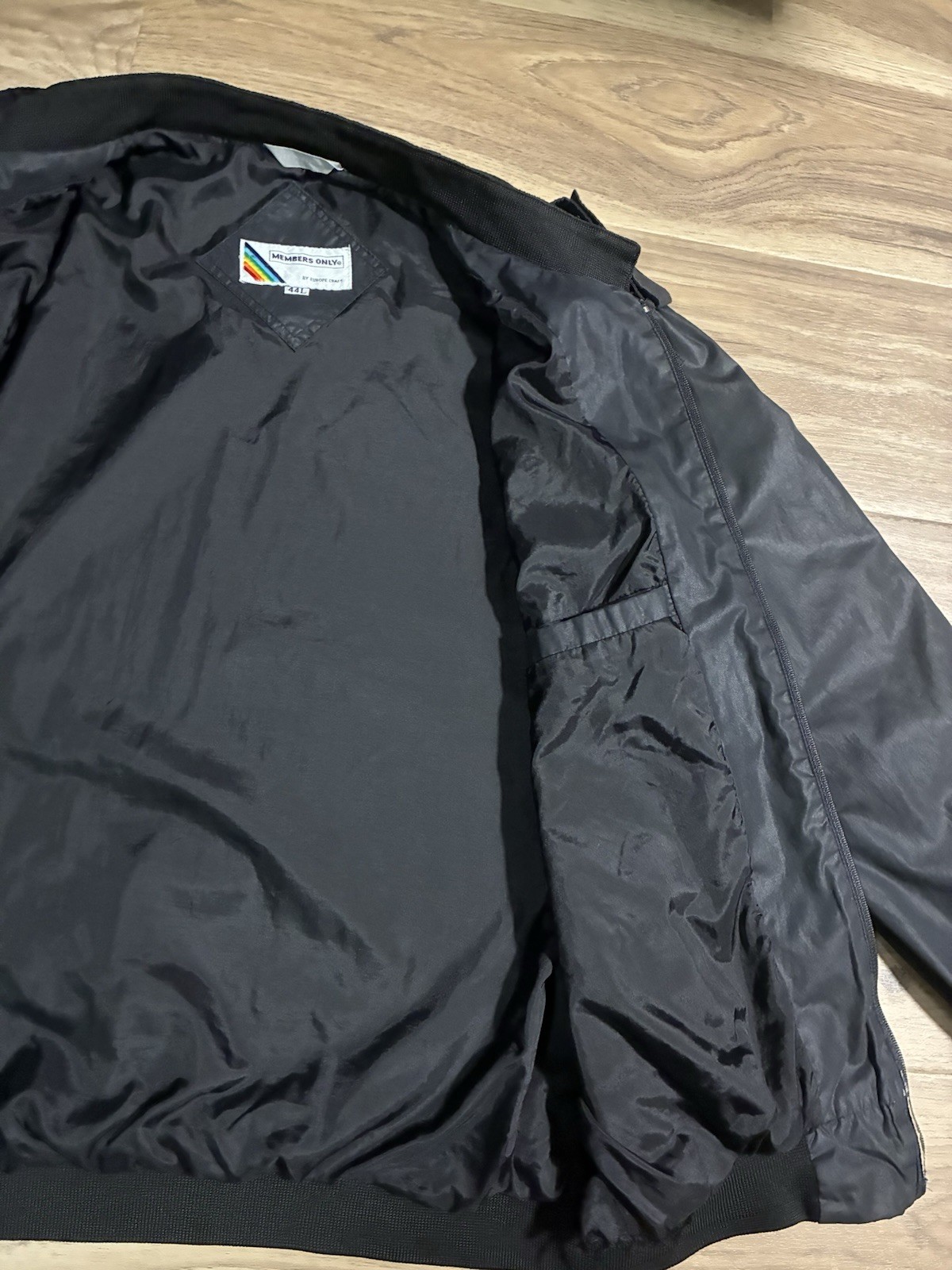 Vintage Members Only Jacket Black Size 44 Bomber Cafe Racer Classic 80s Mens