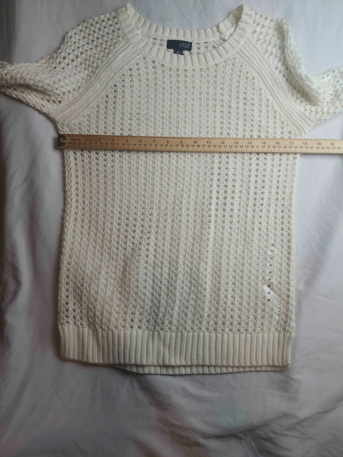 a.n.a A New Approach Sweater Womens M Beige Boho Chic Beach Lightweight Layering