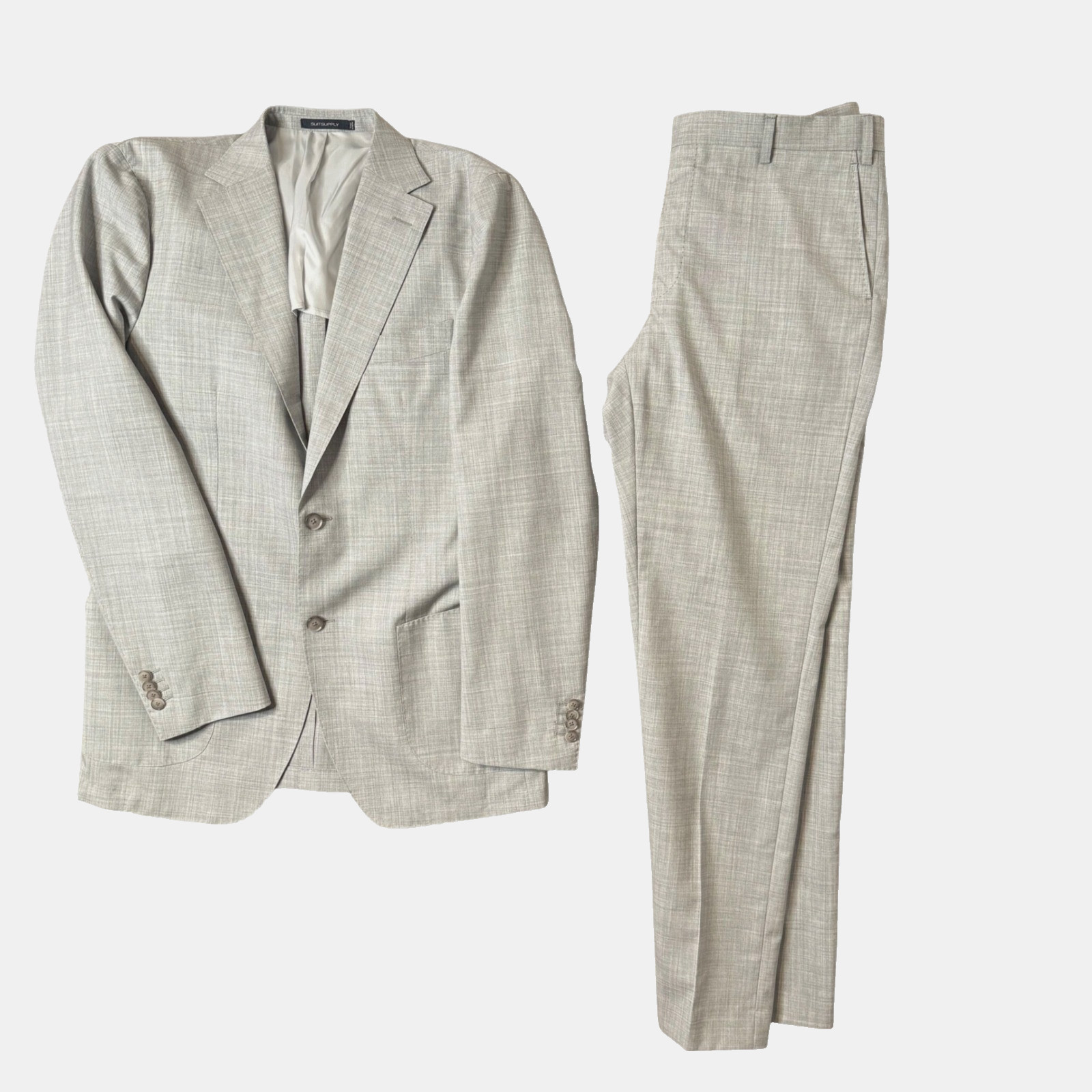 SUITSUPPLY Havana Patch HL Soho Turn Up Suit Vitale Barberis Canonico 42L 36L