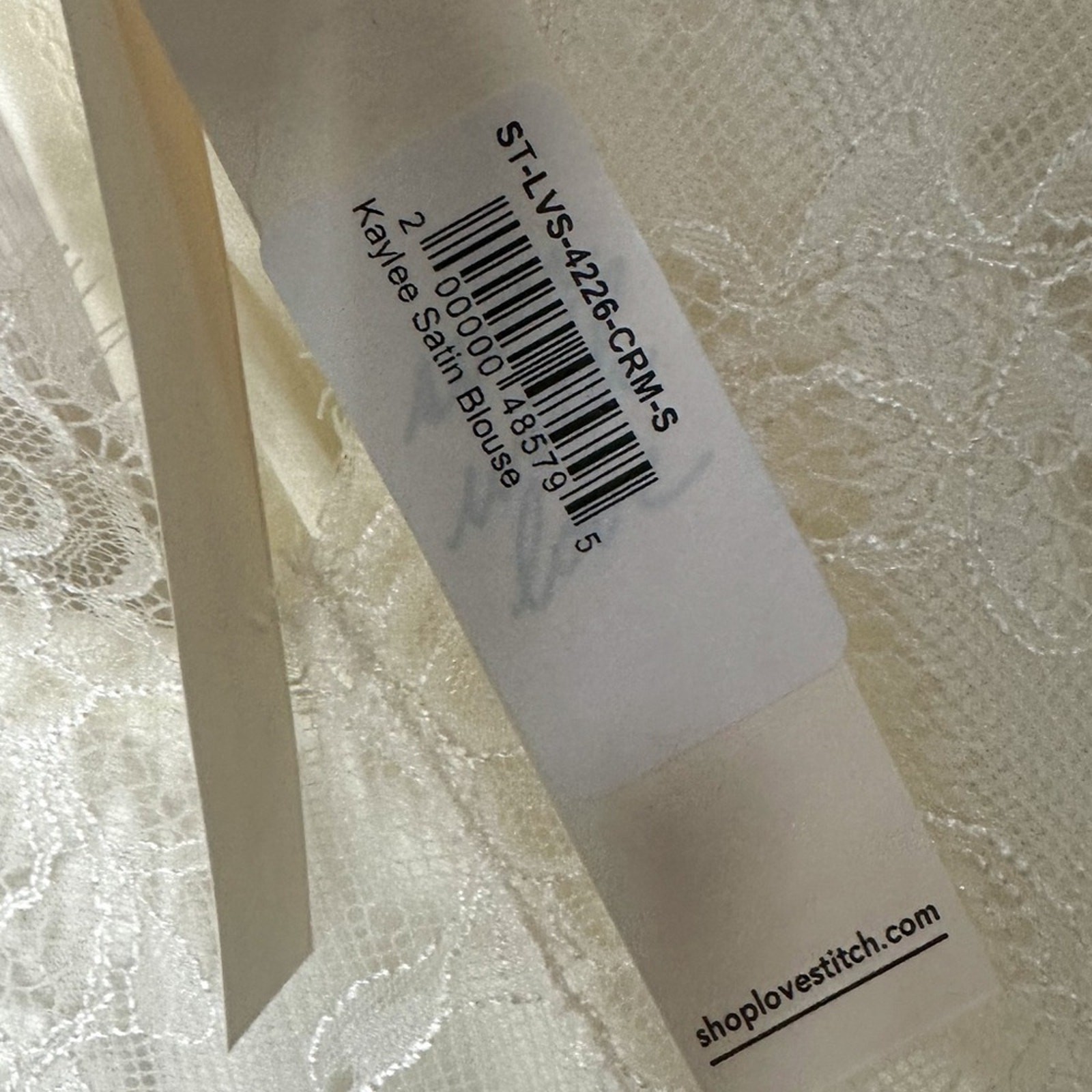 NEW with tags Lovestitch Ivory Kaylee Lace and Satin Blouse, NWT, Size Small