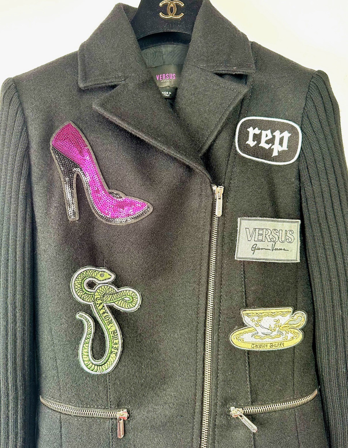 Versace Taylor Reputation Snake Patch Concert Jacket 38 40 2 4 Costume Top XS S