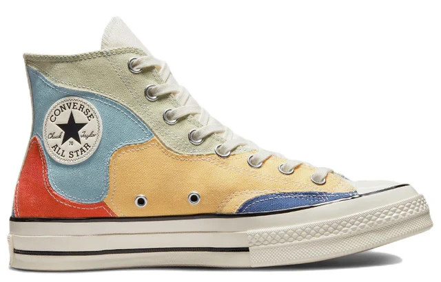 Converse Unisex Chuck 70 Crafted Patchwork Hi Top Olive Aura/Worn Blue
