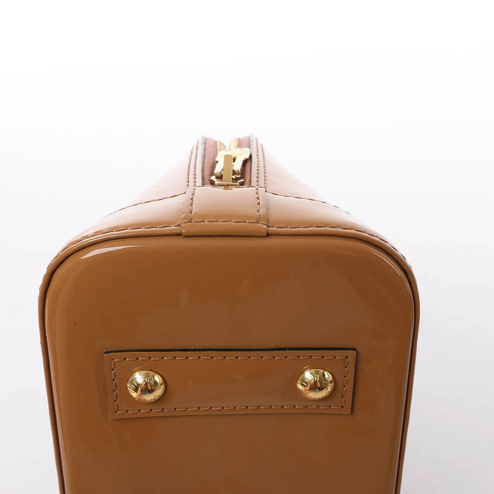 Louis Vuitton Alma BB Monogram Vernis 2Way Handbag in Brown M91585