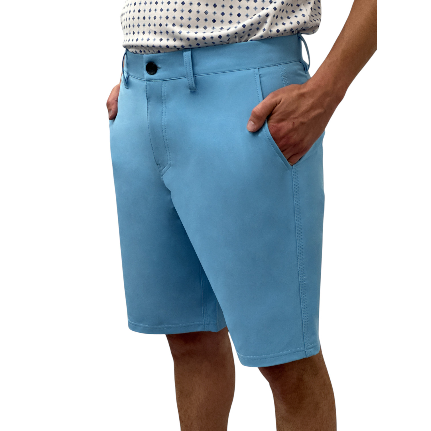 Mens Golf Shorts 11.5″ Inseam Long Tall Athletic Quick Dry Stretch Elastic Waist