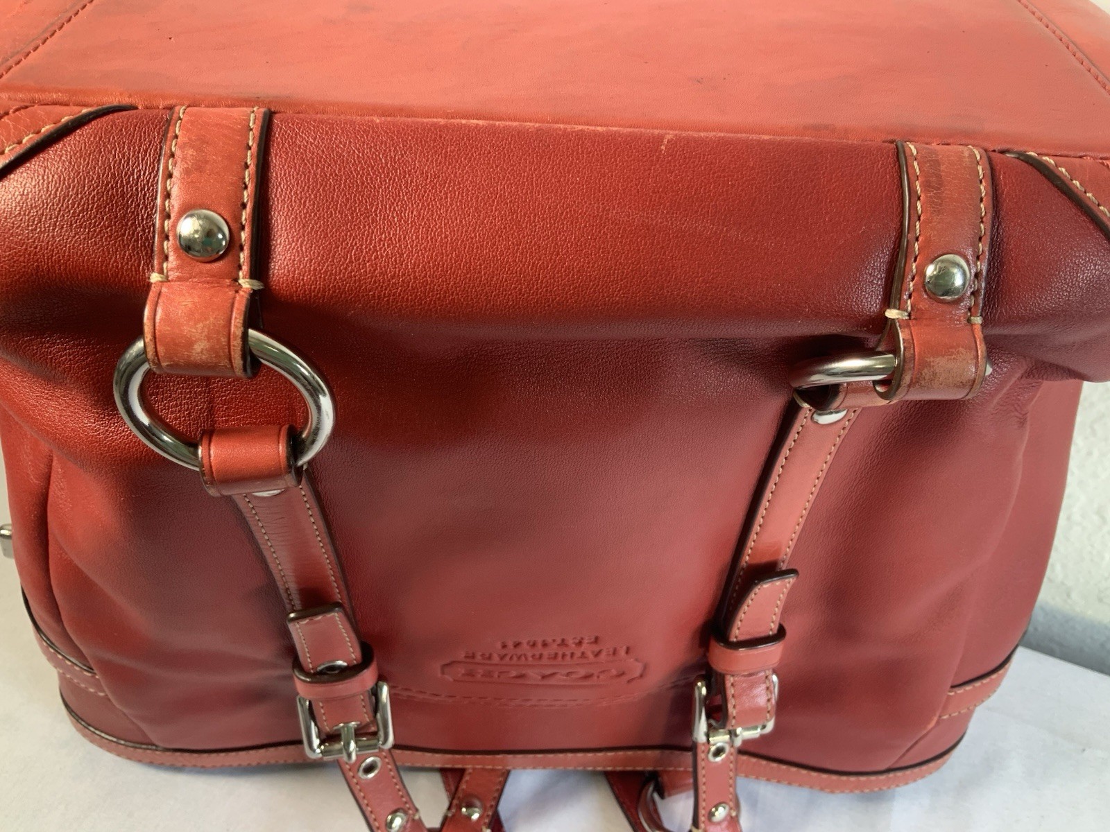 Coach Vintage 2008 Gallery Tote Bag Red Leather Shoulder Purse F11524 Y2K