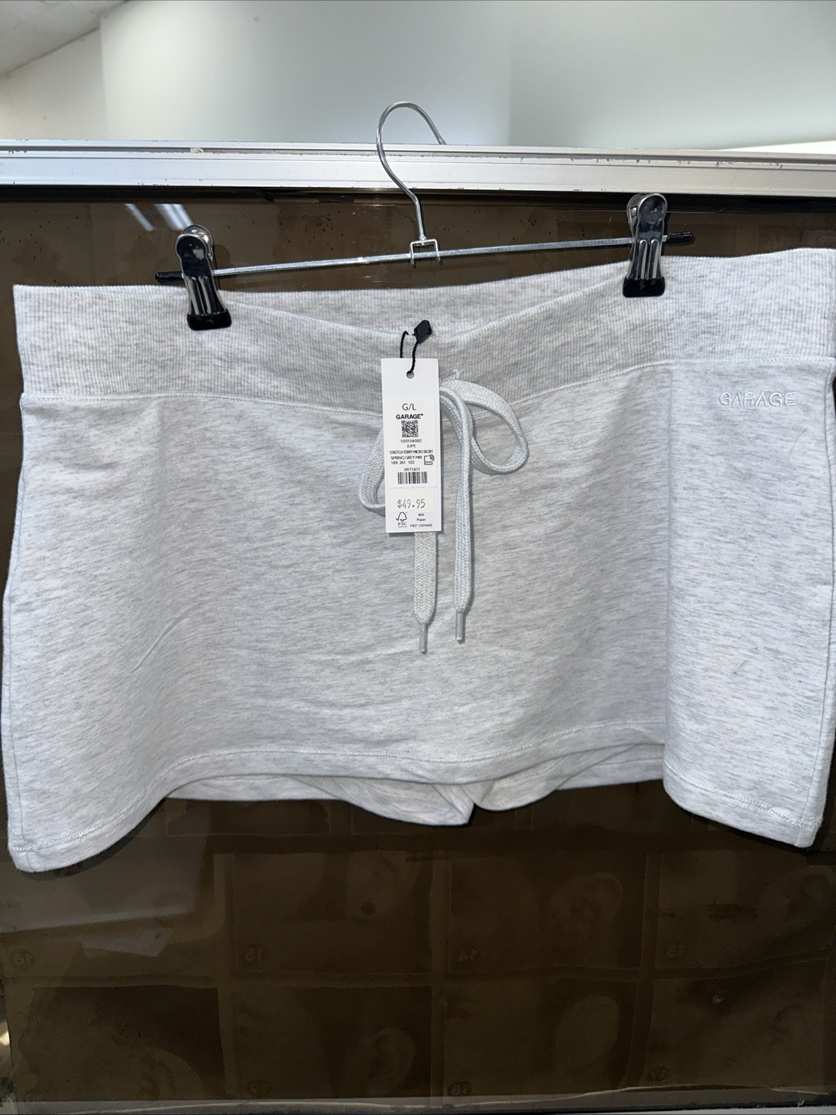 Garage Jupe StretchTerry Micro Skort Spring Grey Large