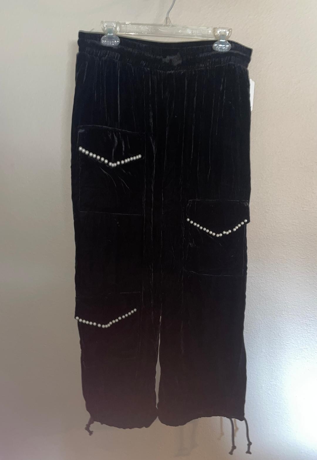 A Rare Bird Black Velvet & Pearl Genie Pants New with tags SOLD OUT!!