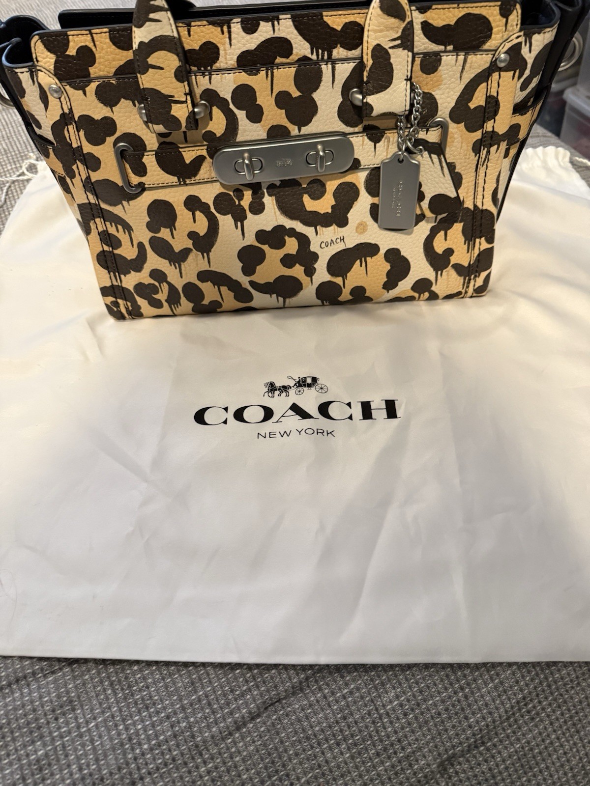 EUC Coach/Gary Baseman Wild Beast Swagger Medium Satchel w/Detachable Strap