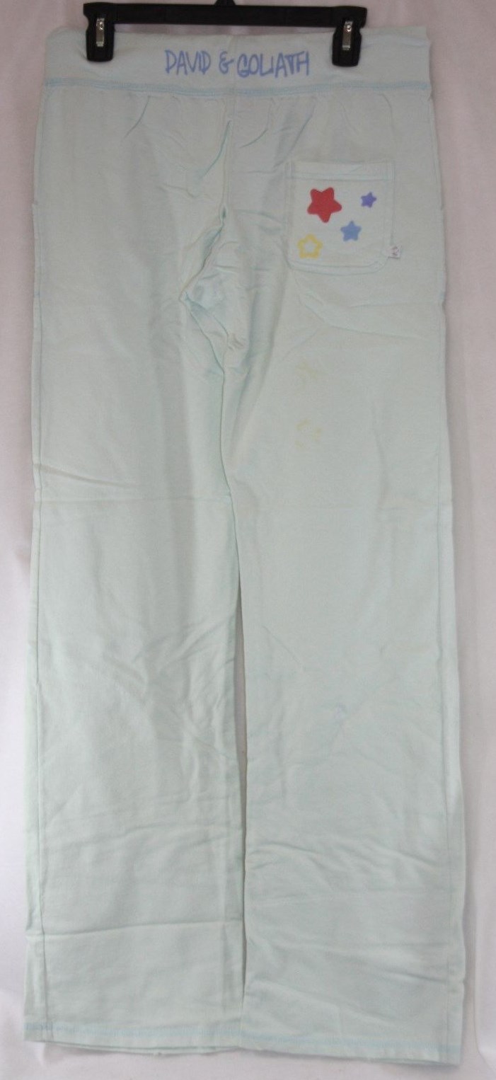 Womens Juniors David & Goliath Light Blue Drawstring Stars Lounge Sweats Pants