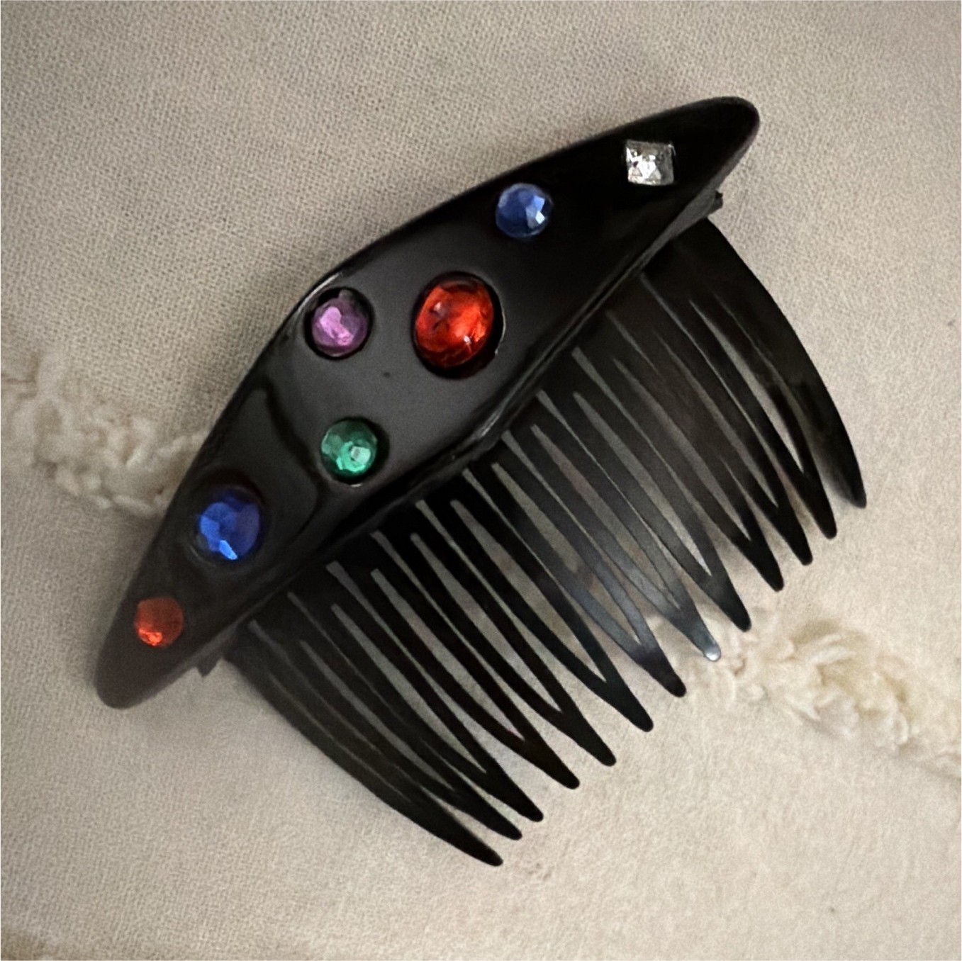 Hair Comb w/ Multicolor Rhinestone Accents, Hair Comb 1PCS