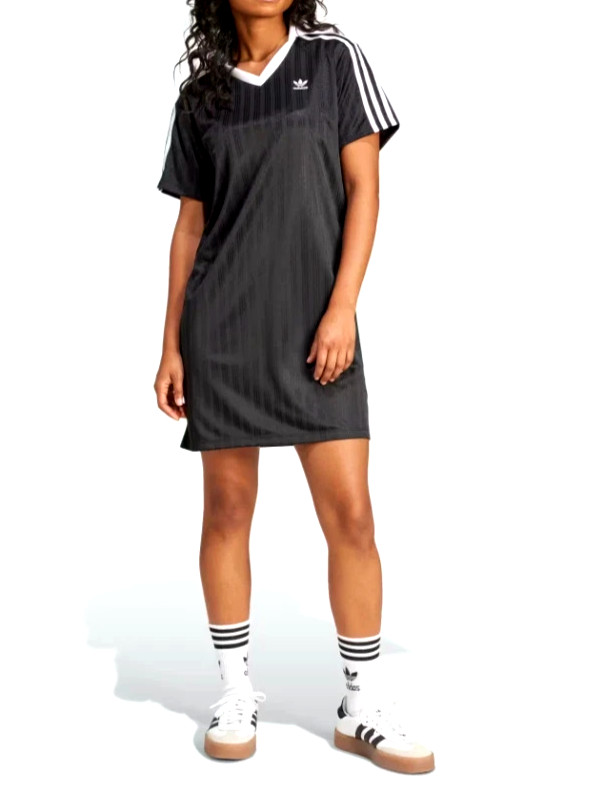 adidas Originals Adicolor 3-Stripes Football Jacquard V-Neck Women’s POLO DRESS