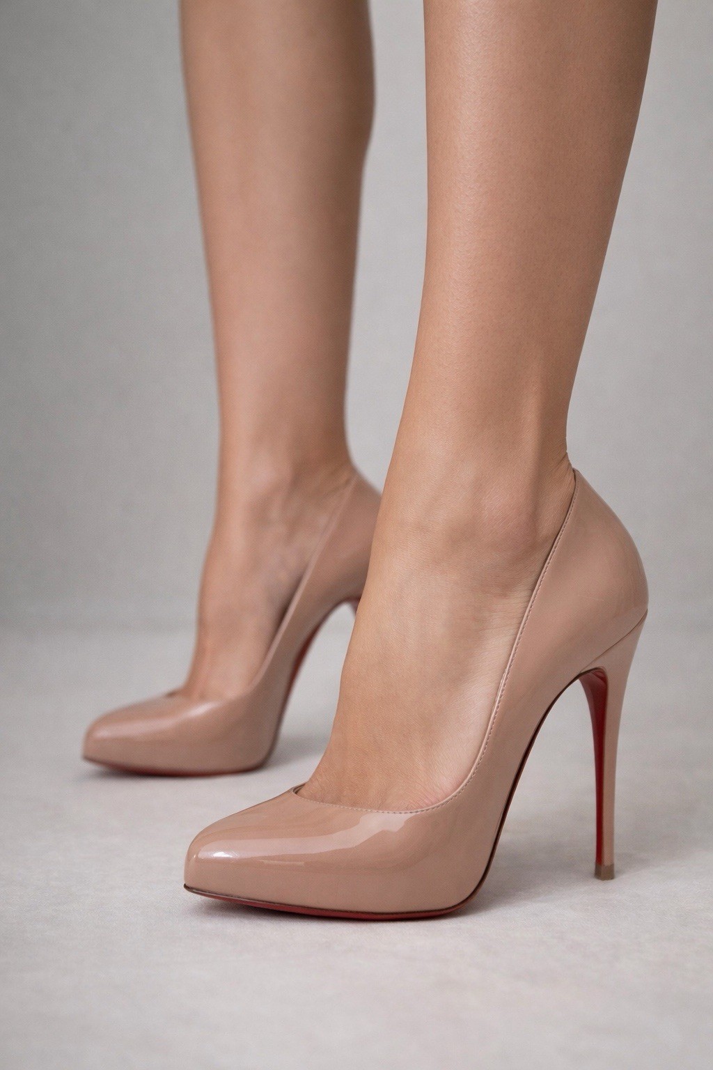 CHRISTIAN LOUBOUTIN Rolando 120mm Nude Patent Platform Pumps Size 39