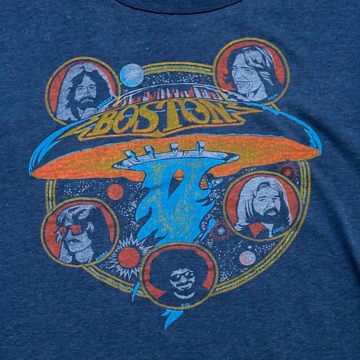 Boston 1978 World Tour Classic Style Navy Color Unisex T shirt Reprint WA4614