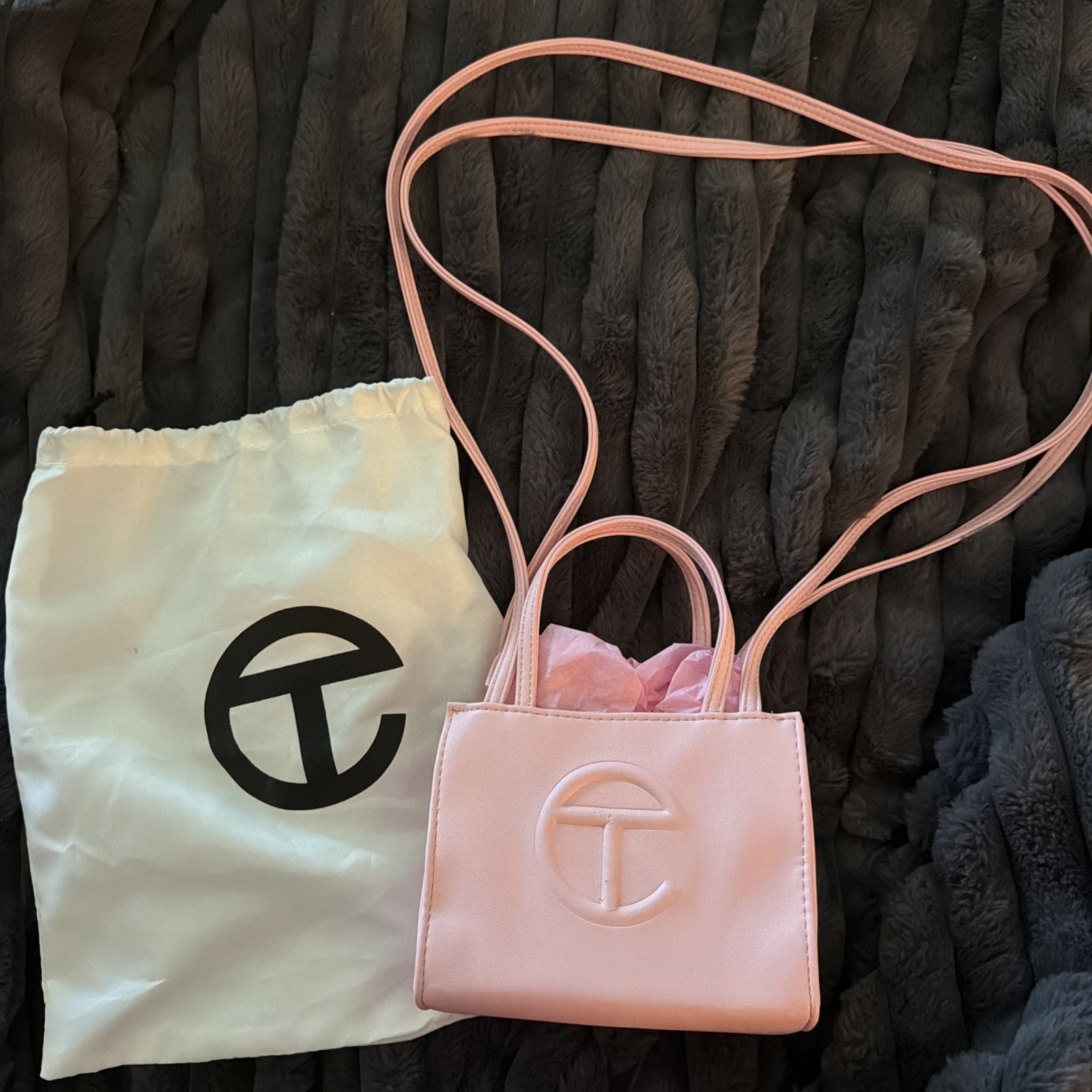 Telfar Bubblegum Shoulder Bag, “ Party Bag “ Small – Pink
