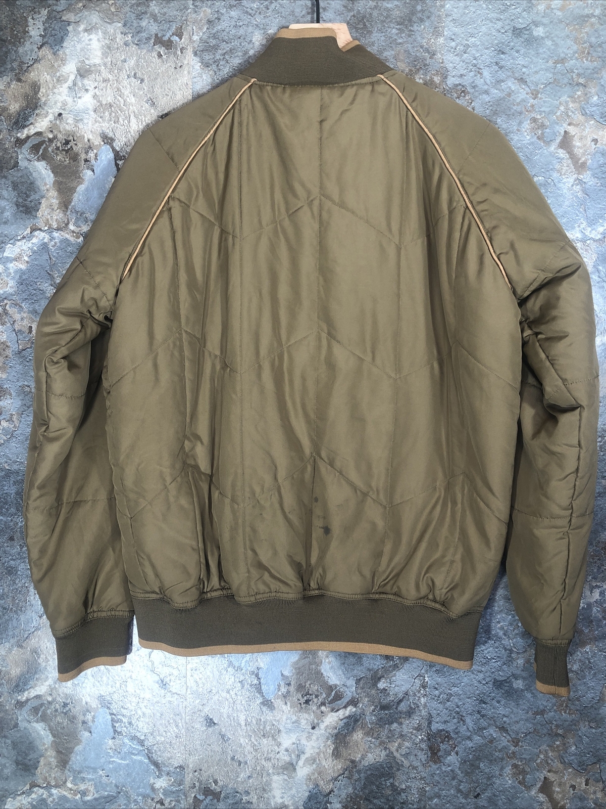DVS Shoe Company Mens M Medium Bomber Quilted Skater Jacket Brown Snap Button