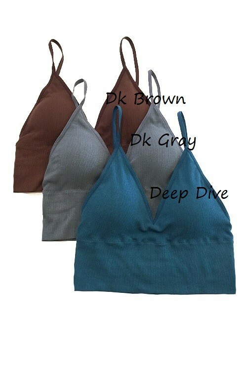 Anemone Ribbed Seamless Wireless Longline Bralette Removable Pads Bra