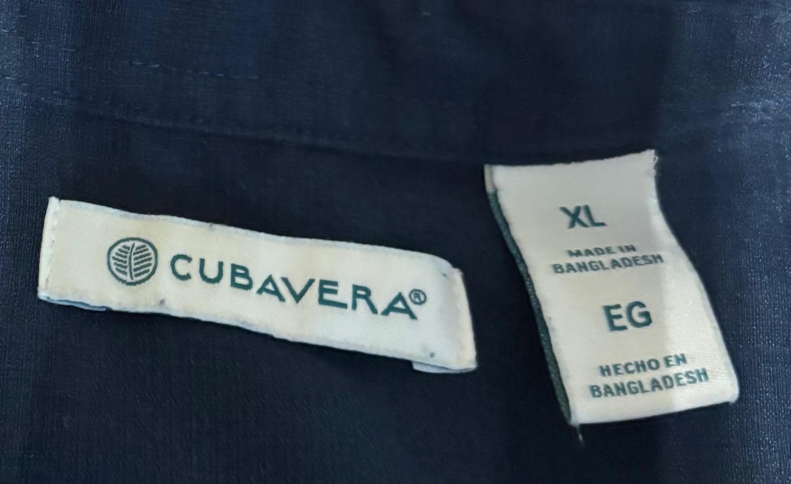 Cubavera Men’s Solid Blue Collared Short Sleeve Button-Up Shirt Size XL