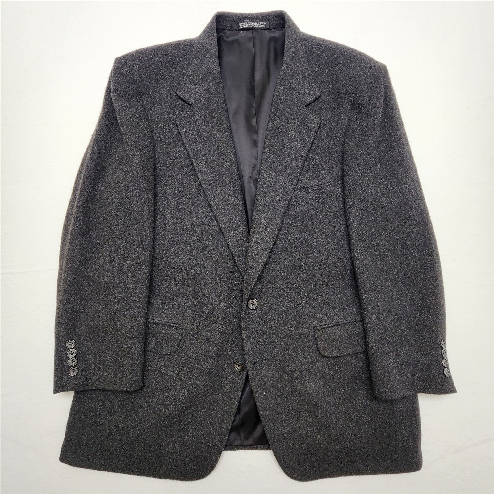 Vtg USA MADE Old Money 42S Gray Heather 100% Camel Hair Flannel Blazer Jacket