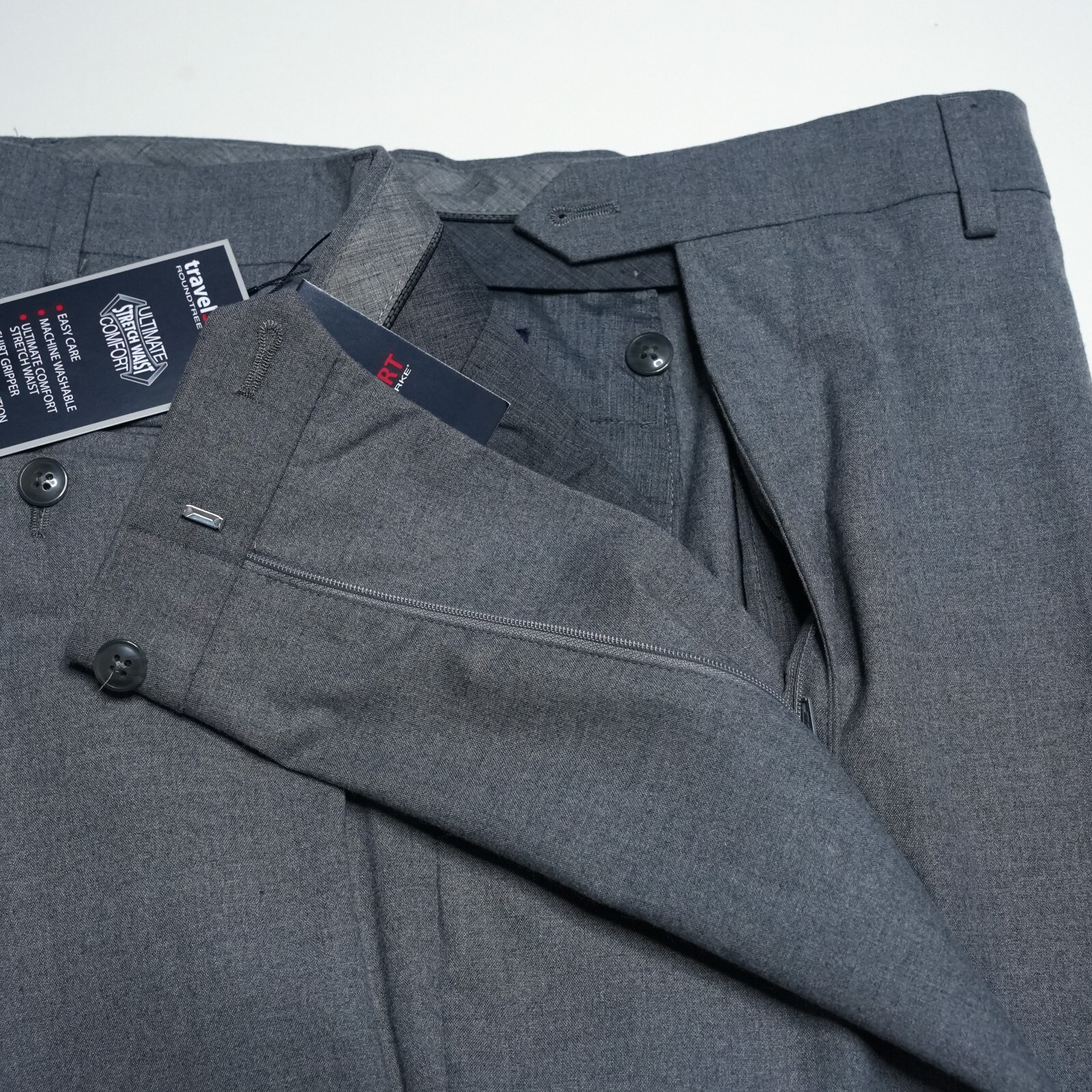 Roundtree & Yorke TravelSmart Pants LT 36″x36″ Tall Gray Easy Care Comfort NWT