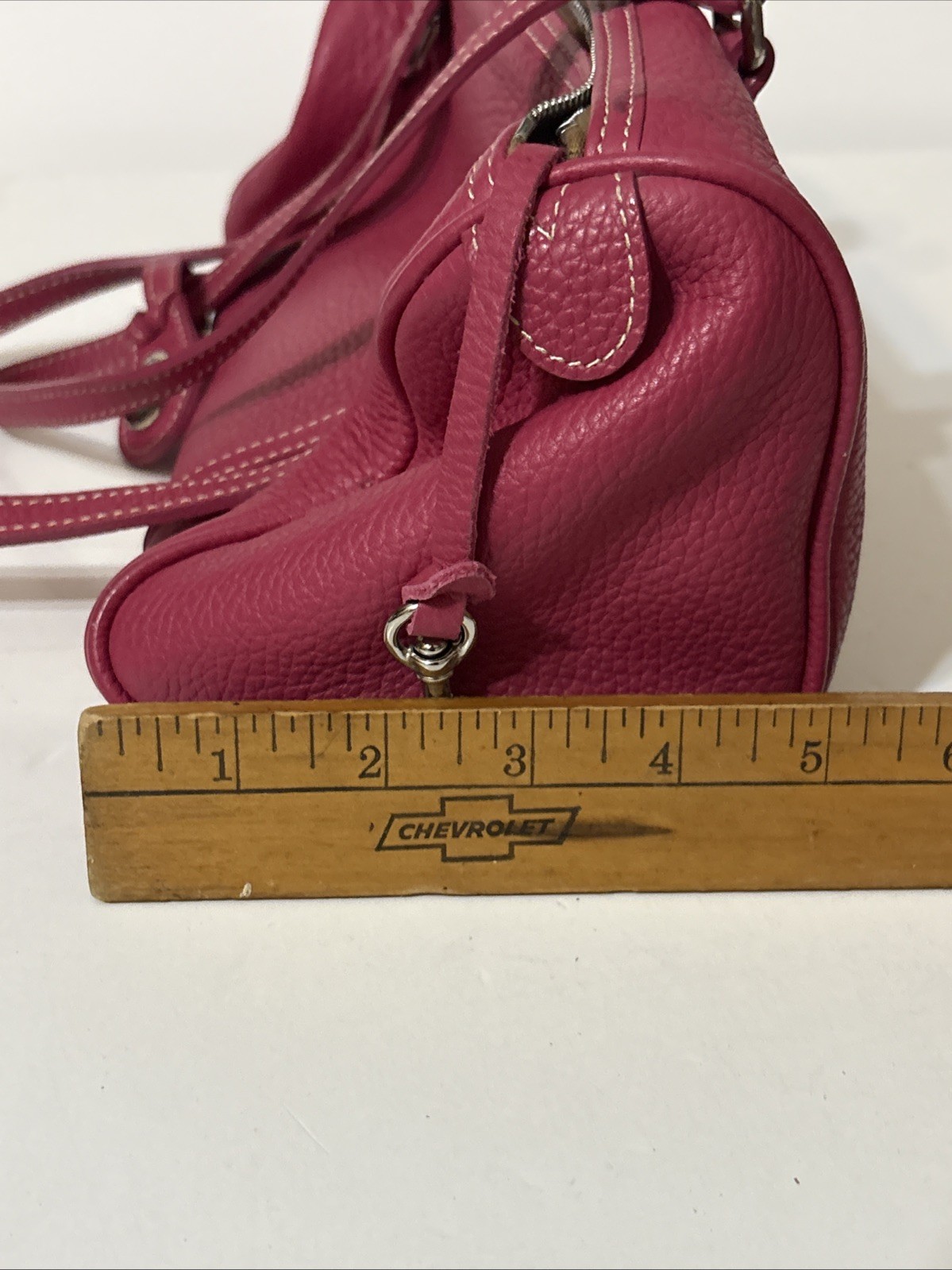 Y2K Dooney & Bourke Pebbled Leather Satchel Barrel Bag Pink Fushia Purse